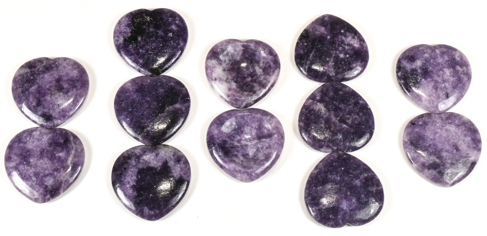 39mm Purple Lepidolite Heart Mini Bowl Worry Stone Crystal Mineral – Brazil 1PC