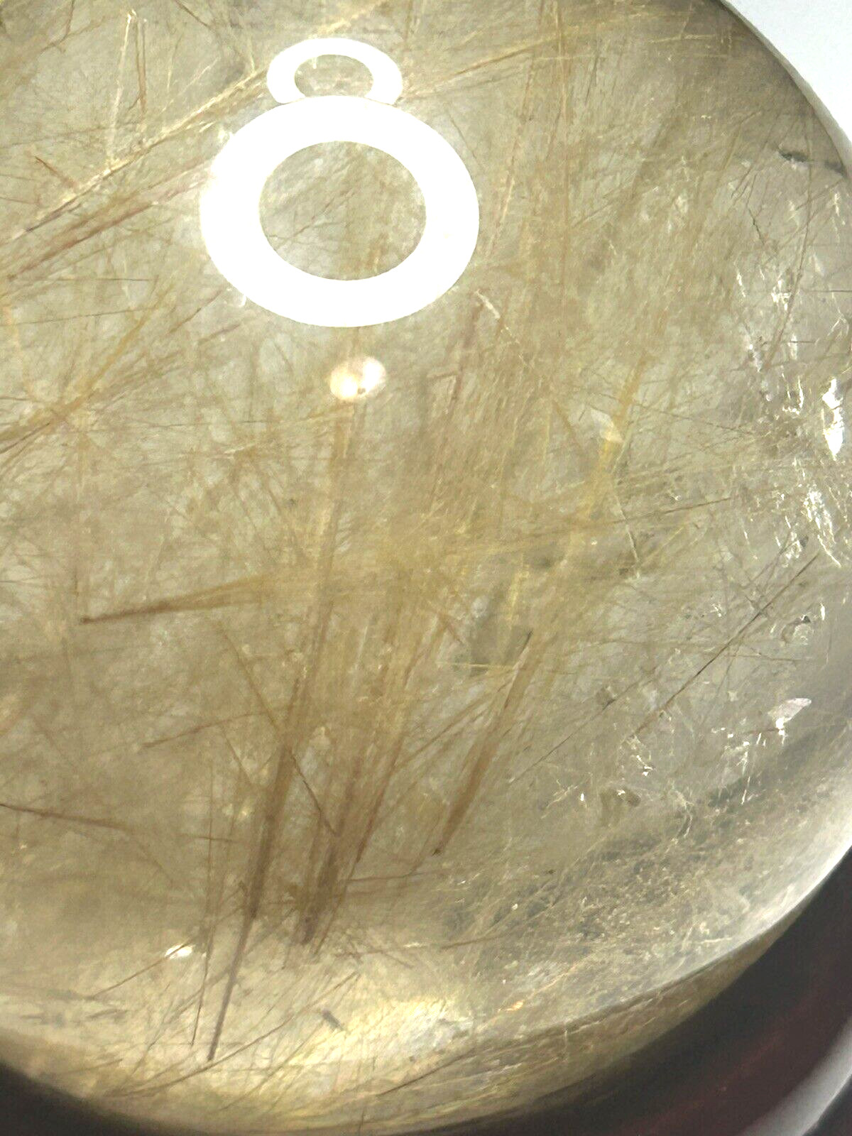 Clear Quartz Sphere With Gold Hair Rutile 106g/42.4mm