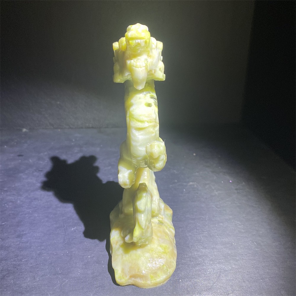 1LB 6.1″Natural Xiuyan Jade Chinese Dragon Statue Crystal Reiki Carving Decor