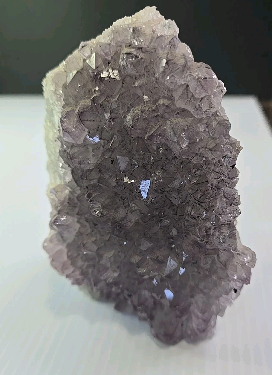 Natural Amethyst Lavendar purple Crystal Geode cluster set lot of 4