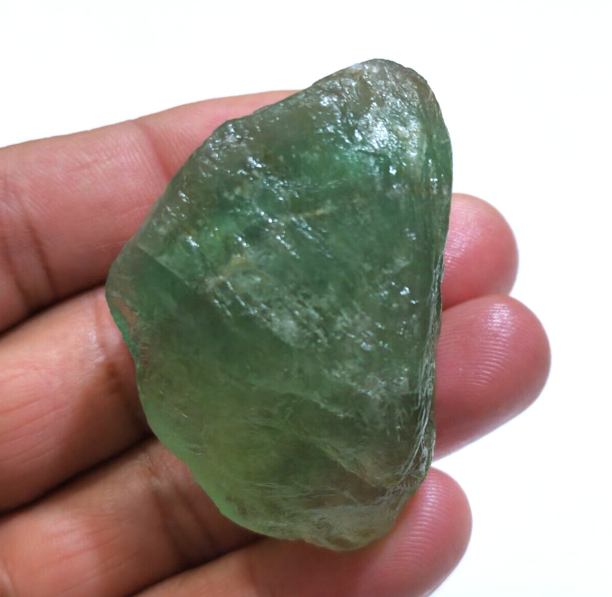 Beautiful Green Fluorite Rough 393 Crt 49x32x28 MM Loose Gemstone For Jewelry