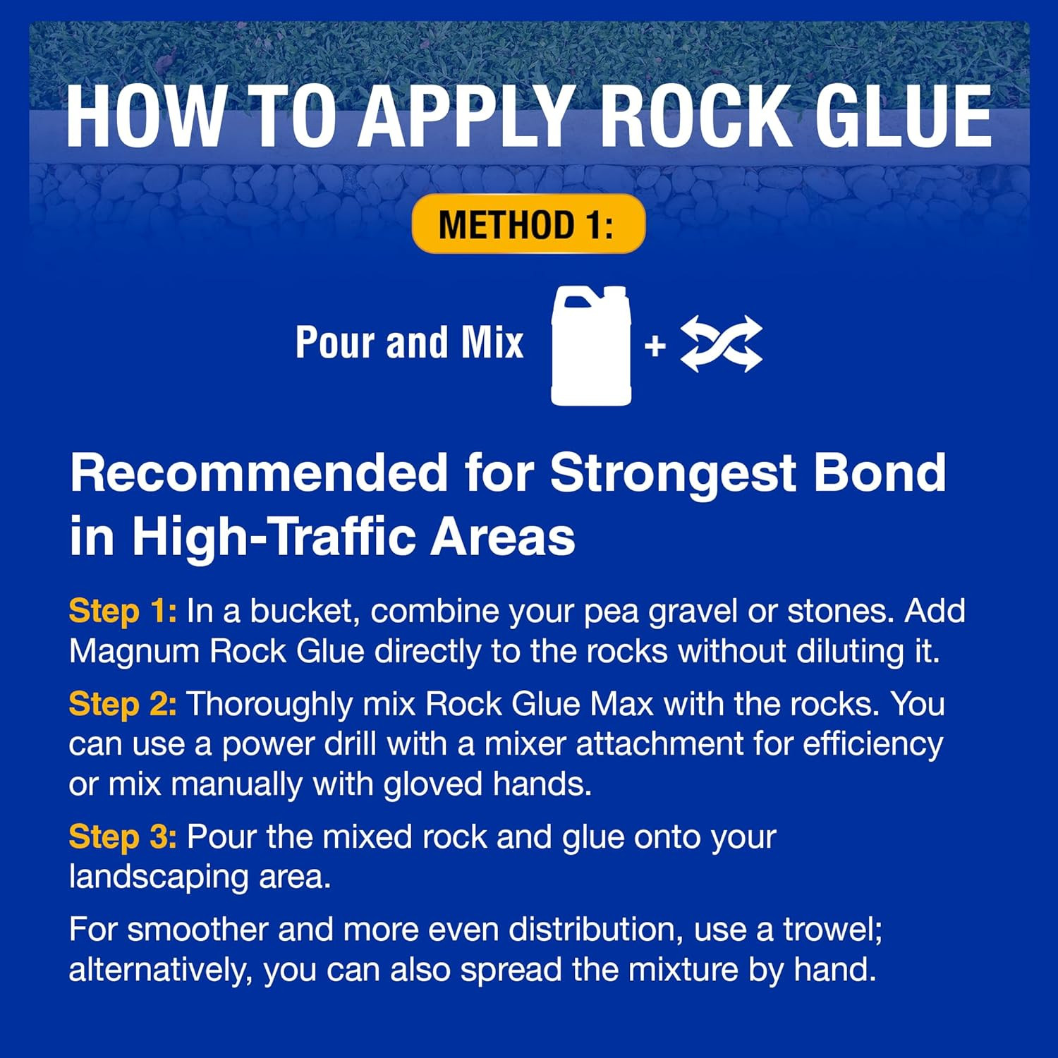 Magnum Rock Glue 128Oz – Strong Adhesive for Landscaping & Gravel Binding