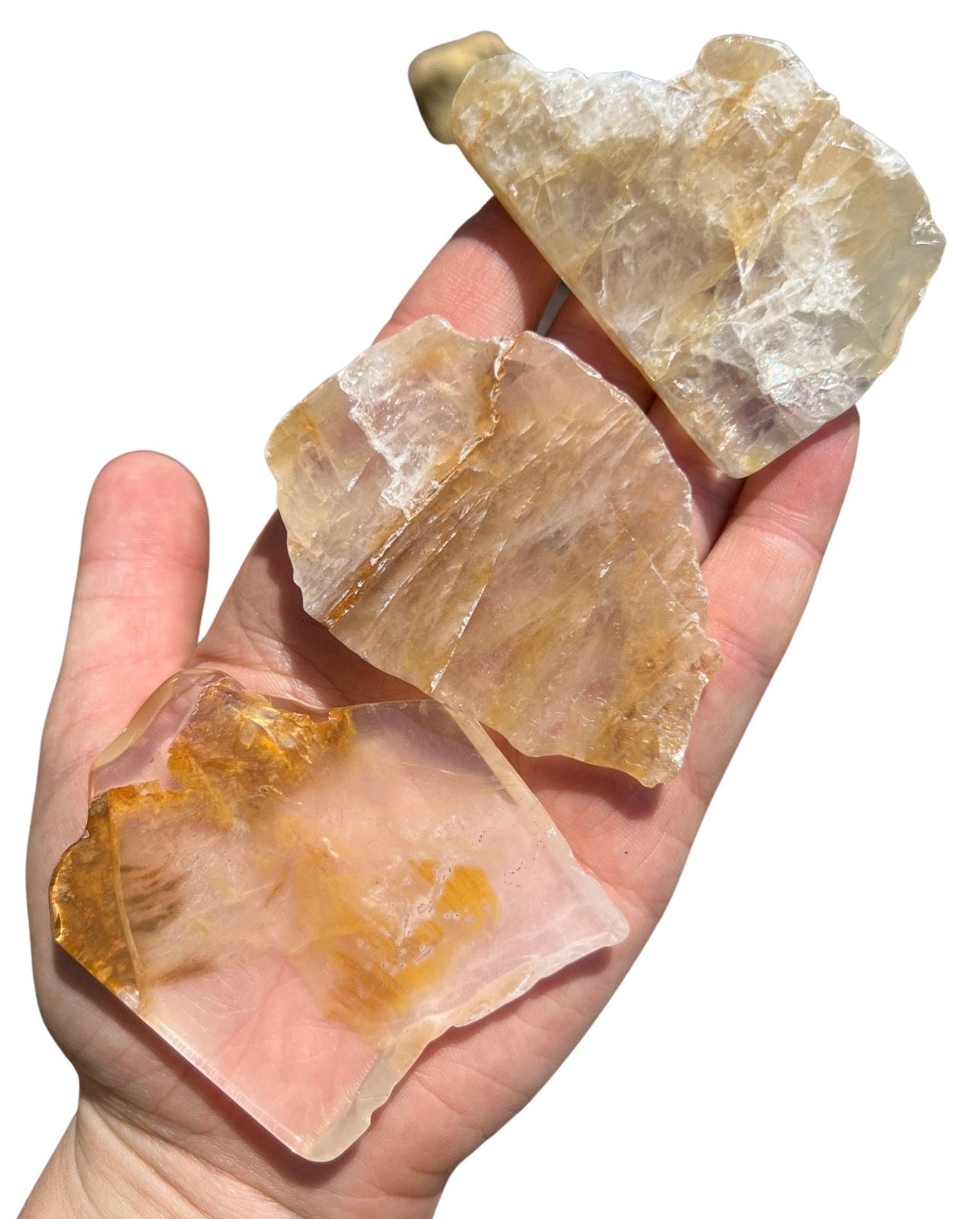 Golden Healer Quartz Slice, Natural Golden Healer Quartz from Brazil