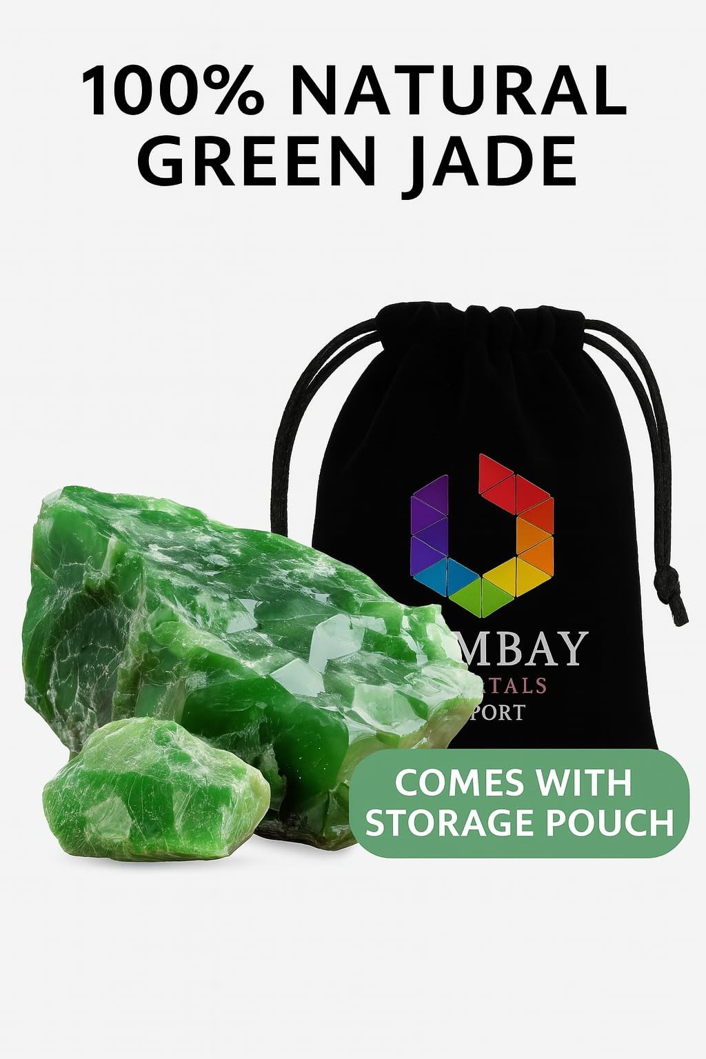 Large 1.252.0” Natural Green Jade Raw Crystals Stones for Meditation, Chakra,…