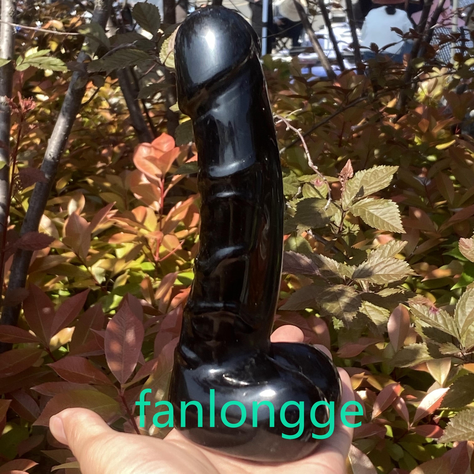 6″ Wholesale Natural Obsidian male penis Quartz Crystal Carved Figurines 1pc