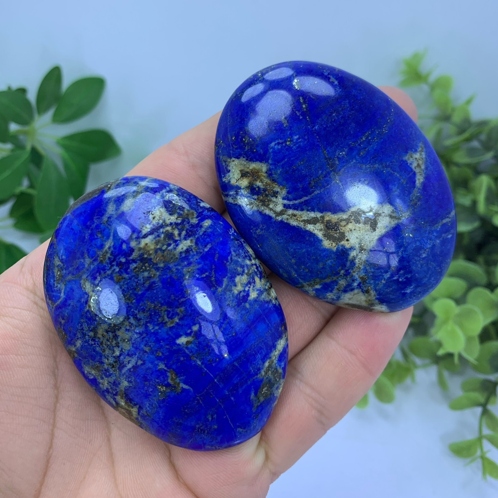 Lapis Lazuli Blue Polished Palm Stones, Lapis Crystal Palm Stones, Blue Lapis
