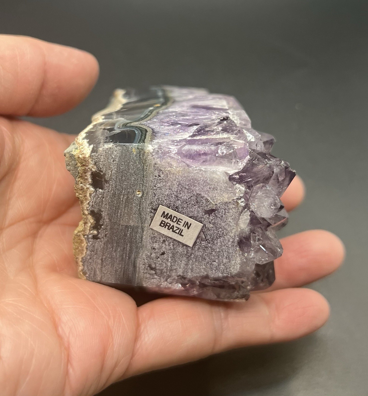 Amethyst Genuine Stone Freeform Cut Base Crystal Uruguay 275.2g