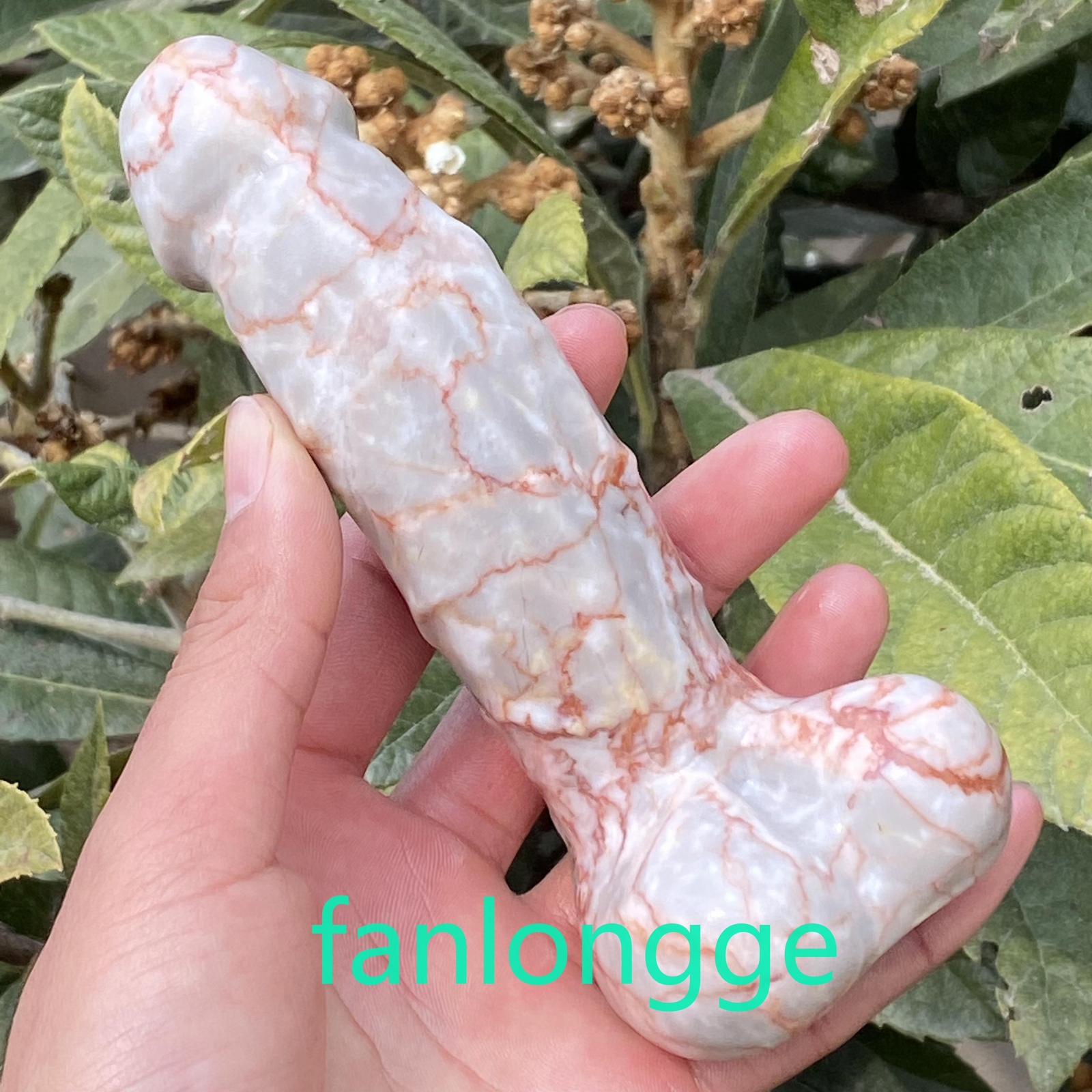 6in Natural Red network stone male penis Quartz Crystal Carved Figurines 1pc