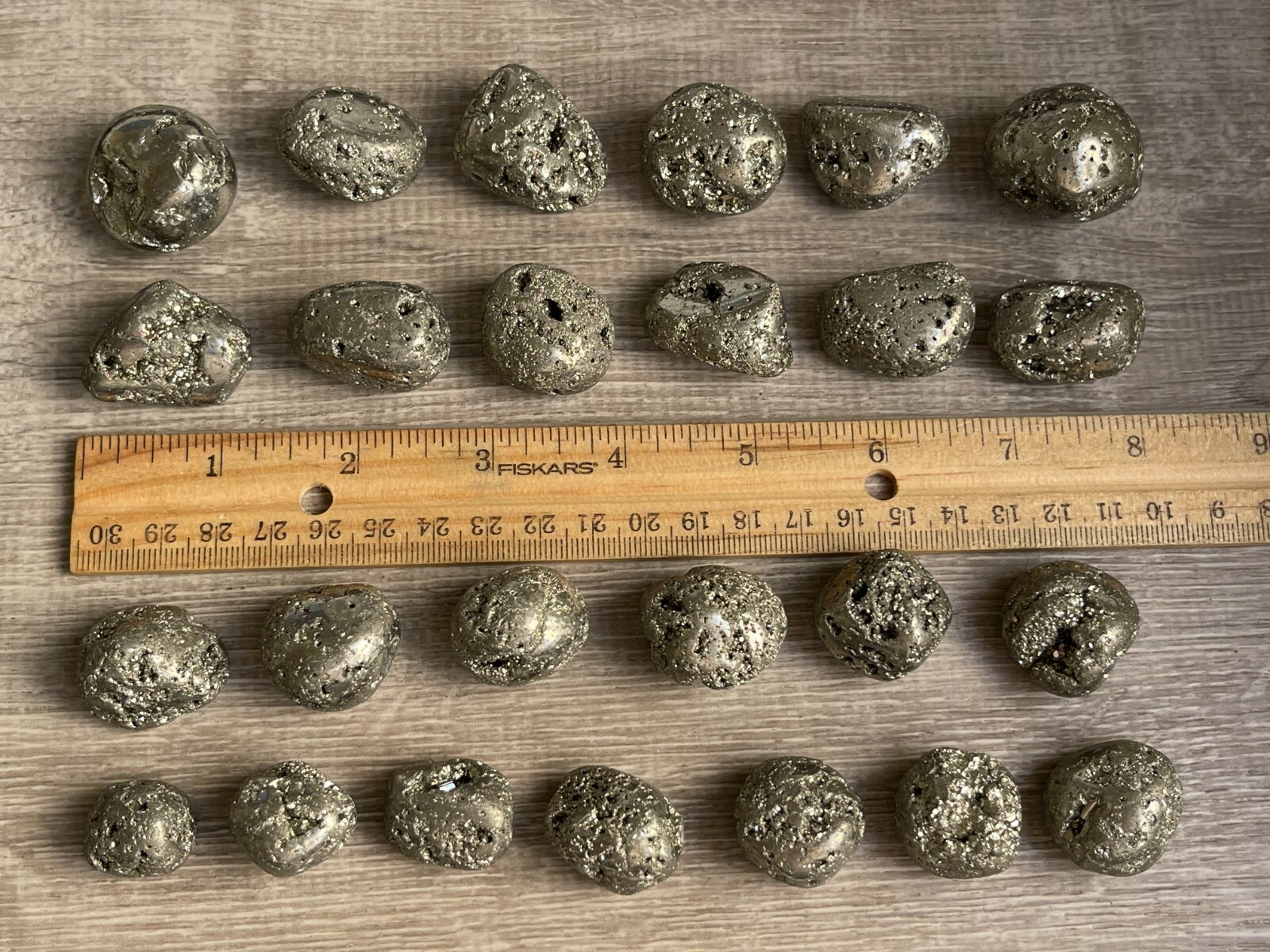 Grade A++ PyriteTumbled Stones, 0.75-1 Inch Pyrite Crystal, Wholesale Bulk Lot