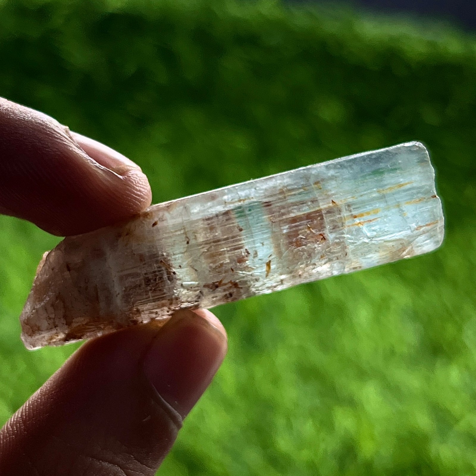 Natural Large Aquamarine Pencil Rough 52x14mm Rusted Beryl Crystal Rare Mineral