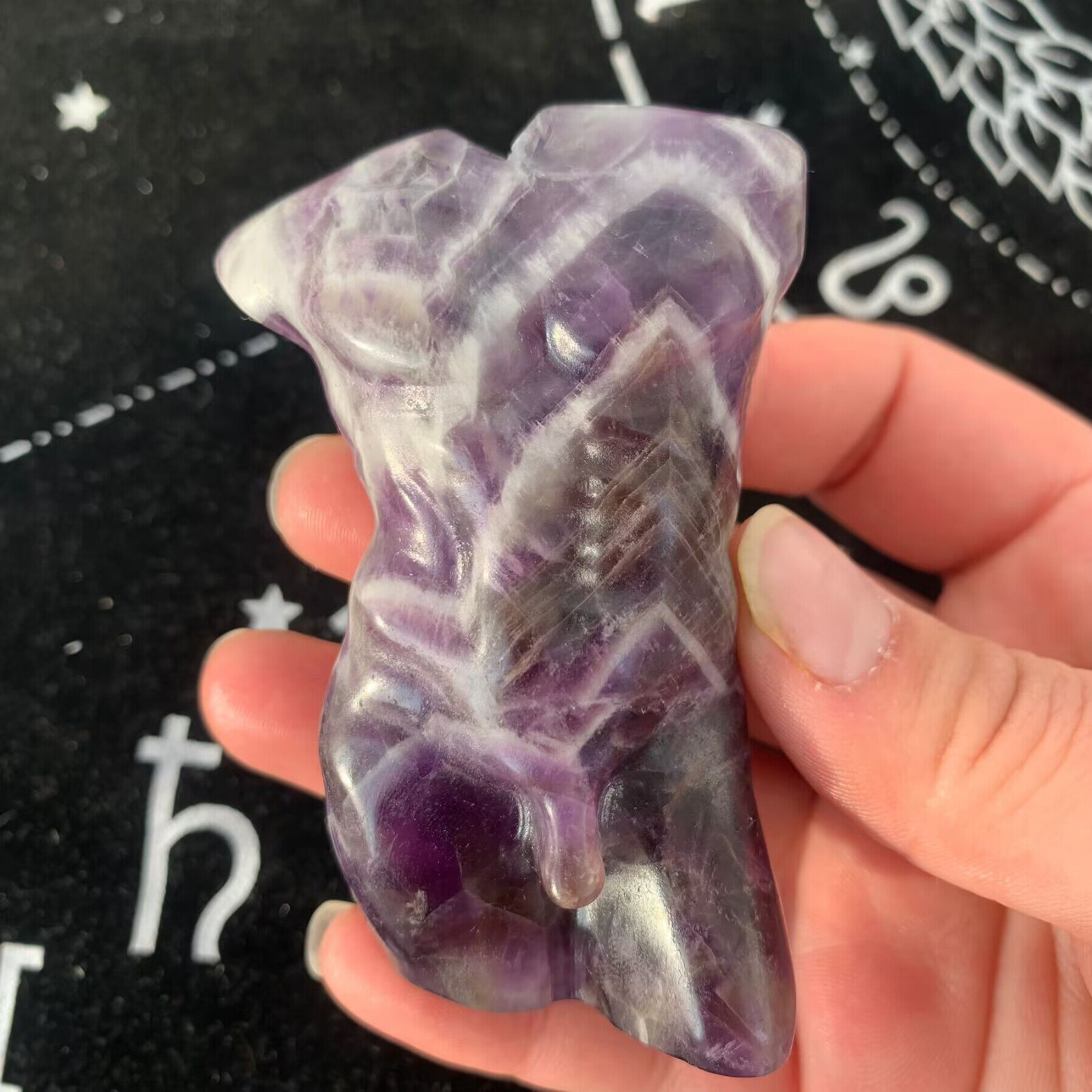 133g Dream Amethyst Male Body Model Carving Quartz Crystal Specimen Collection