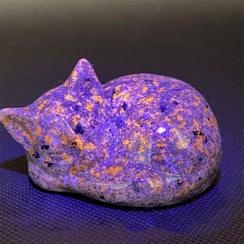 2025HOT Yooperlite Cat Skull Carved Gemstone Reiki Healing Gift Ignite Vitality