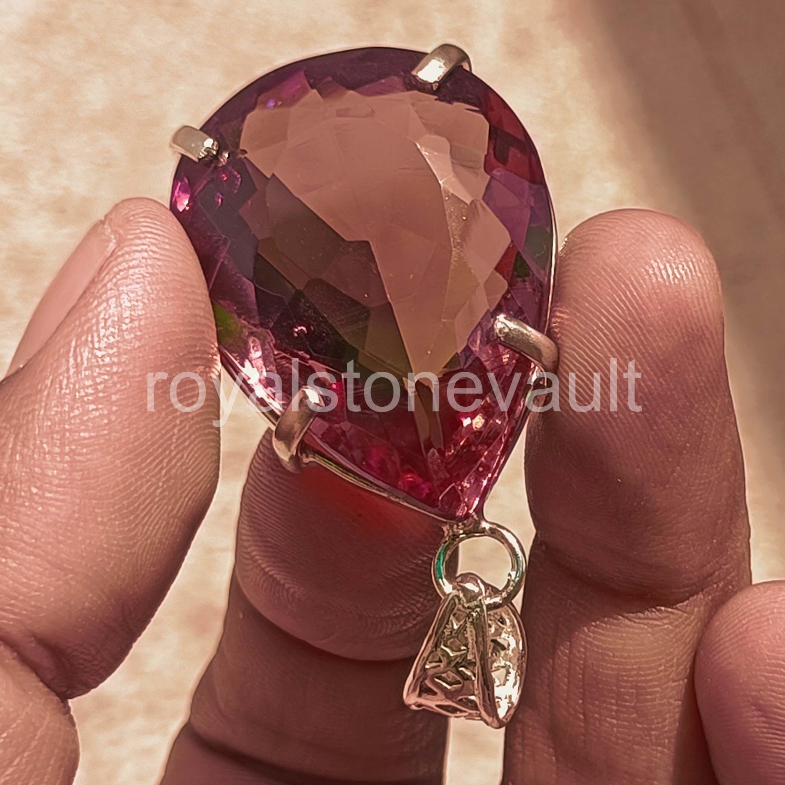 96.35 Ct Natural Color Change Alexandrite Pear Shape Pendant IGL Loose Gems 6YNY