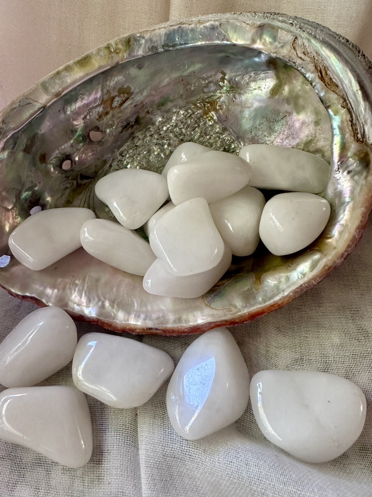 1X Snow Quartz Tumbled Stones 30-40mm XL Reiki Healing Crystals Past Life Recall