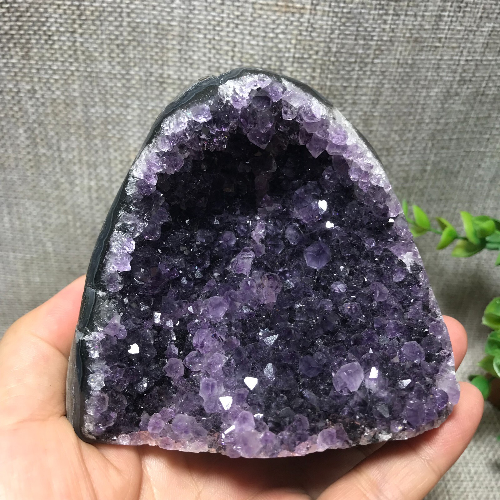 545g Natural Amethyst Cluster Geodes Cut Base Quartz Crystal Healing 69