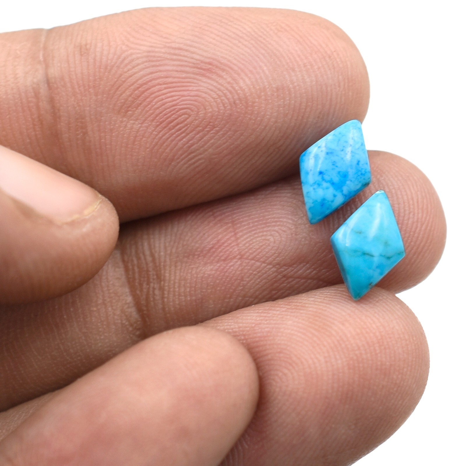 Natural Turquoise Trillion Shape Plain Smooth Loose Gemstone For Jewelry Making