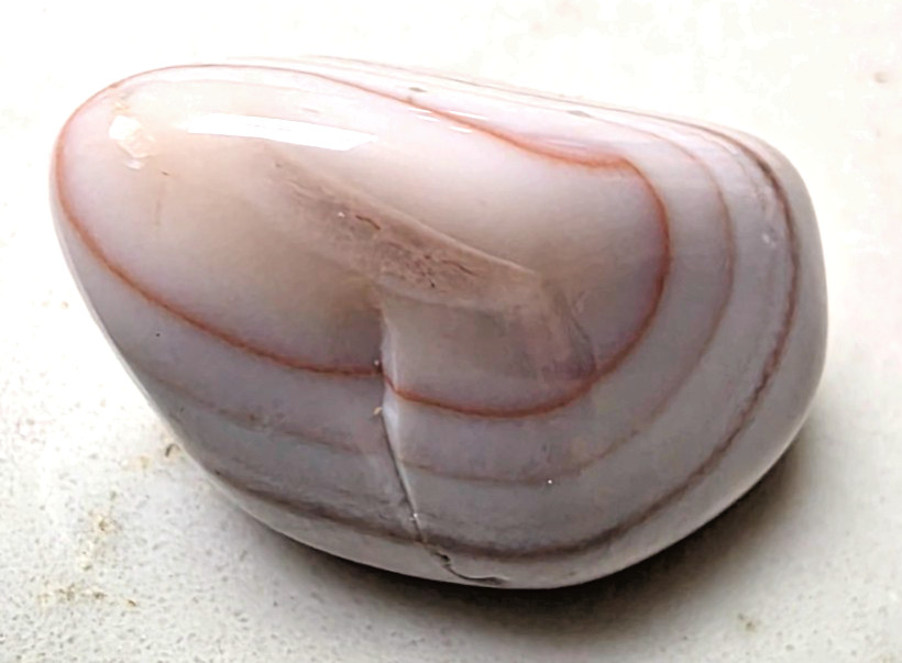 3 POLISHED BOTSWANA AGATEs , Bands , eyes , Pinks . Nice Lot 42.7 grams