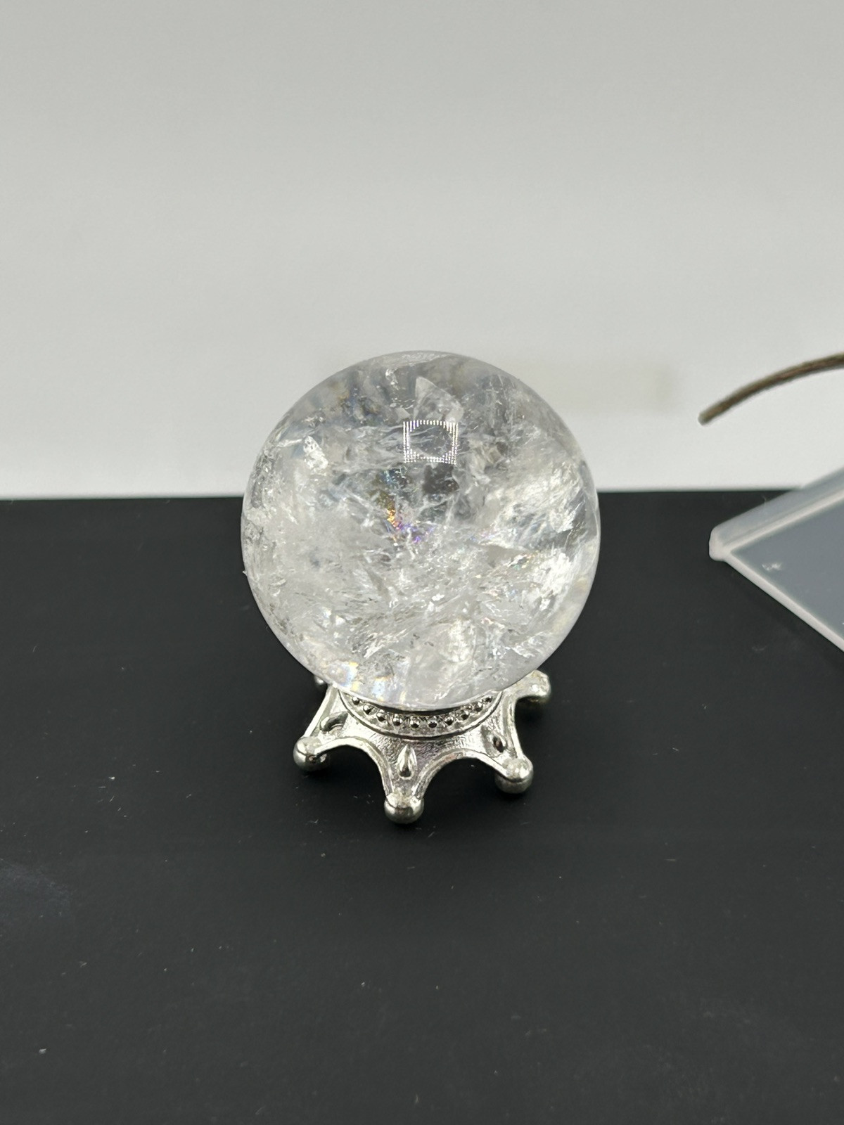 Clear Quartz Crystal Sphere Mineral Stone Fun Table decoration 24mm 1PCS