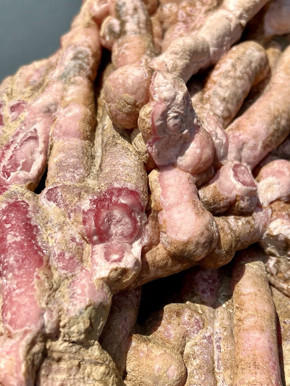 6.8 Pound: Rhodochrosite Stalactite Cluster Massive Ortiz, Capillitas, Argentina