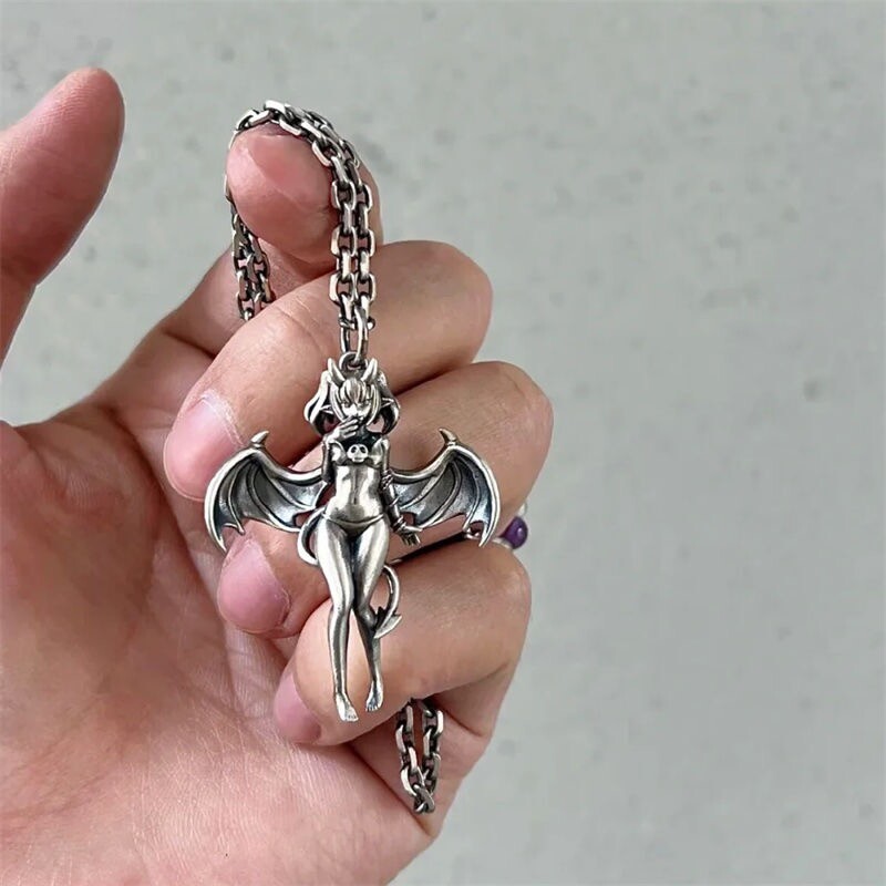 Fashion Jewelry Angel demon wings Pendant Men women Lovers Retro Necklace 1PC