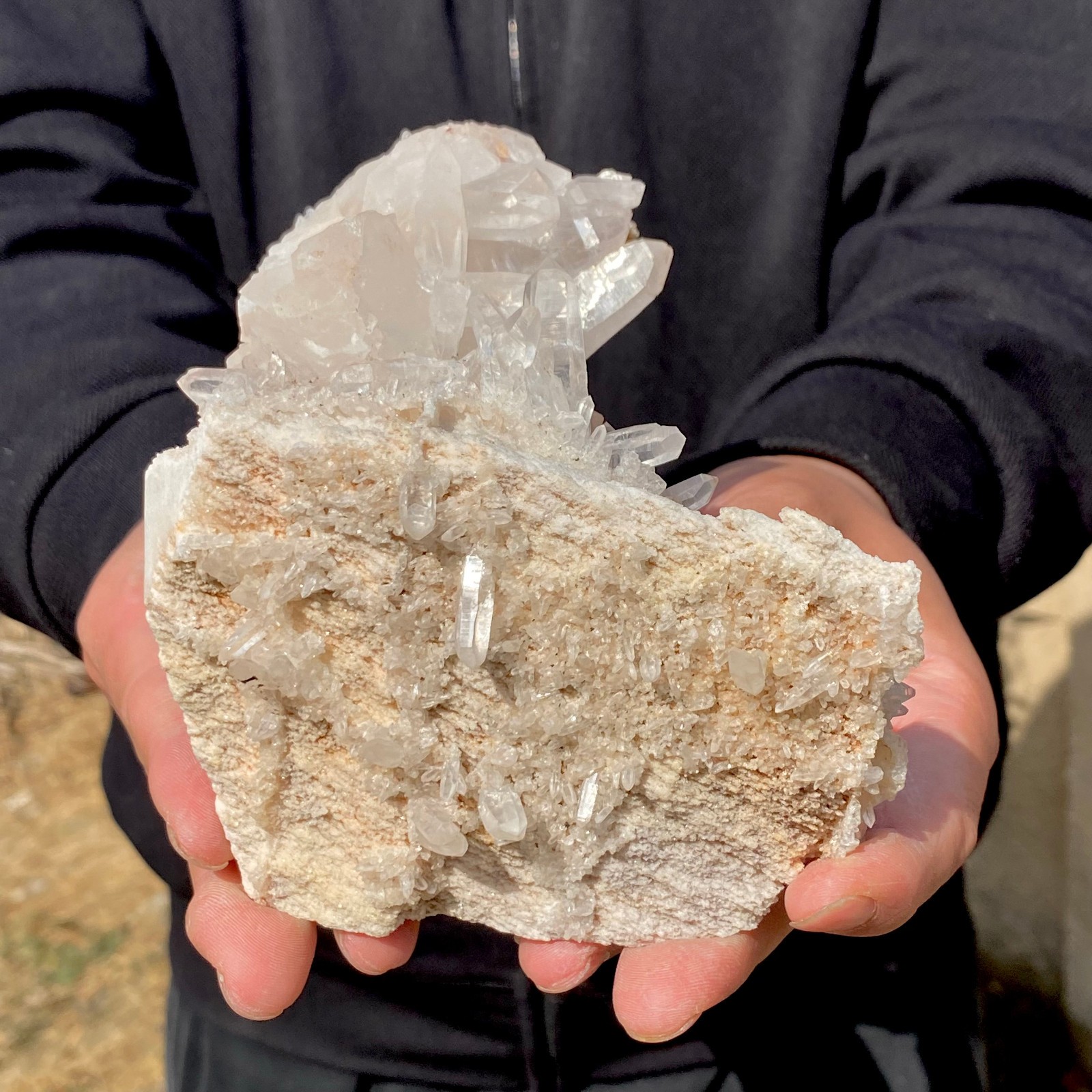 1.92LB Large Natural Clear White Crystal Quartz Cluster Energy Healing Specimen
