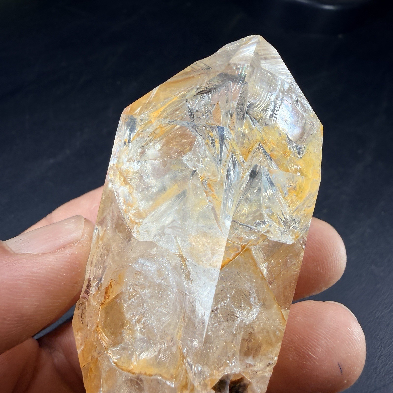 Golden Herkimer Diamond Quartz Crystal Point / New York *VIDEO*