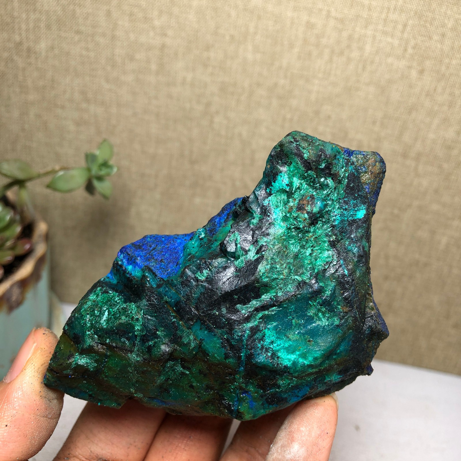 159g Natural Azurite Malachite gemstone Rough original Crystal Specimen A4019