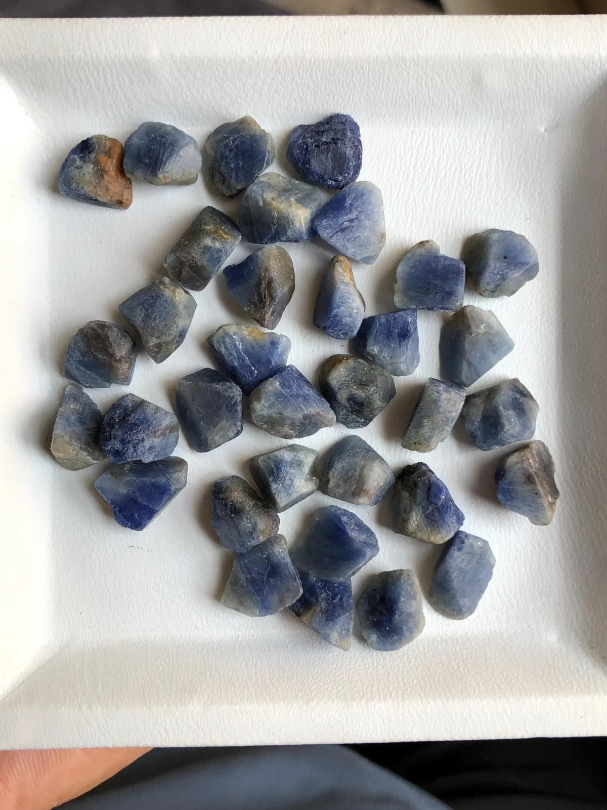 242.05 Ct Natural Blue Sapphire Rough, 34 Pieces Raw Sapphire Crystal, Specimen