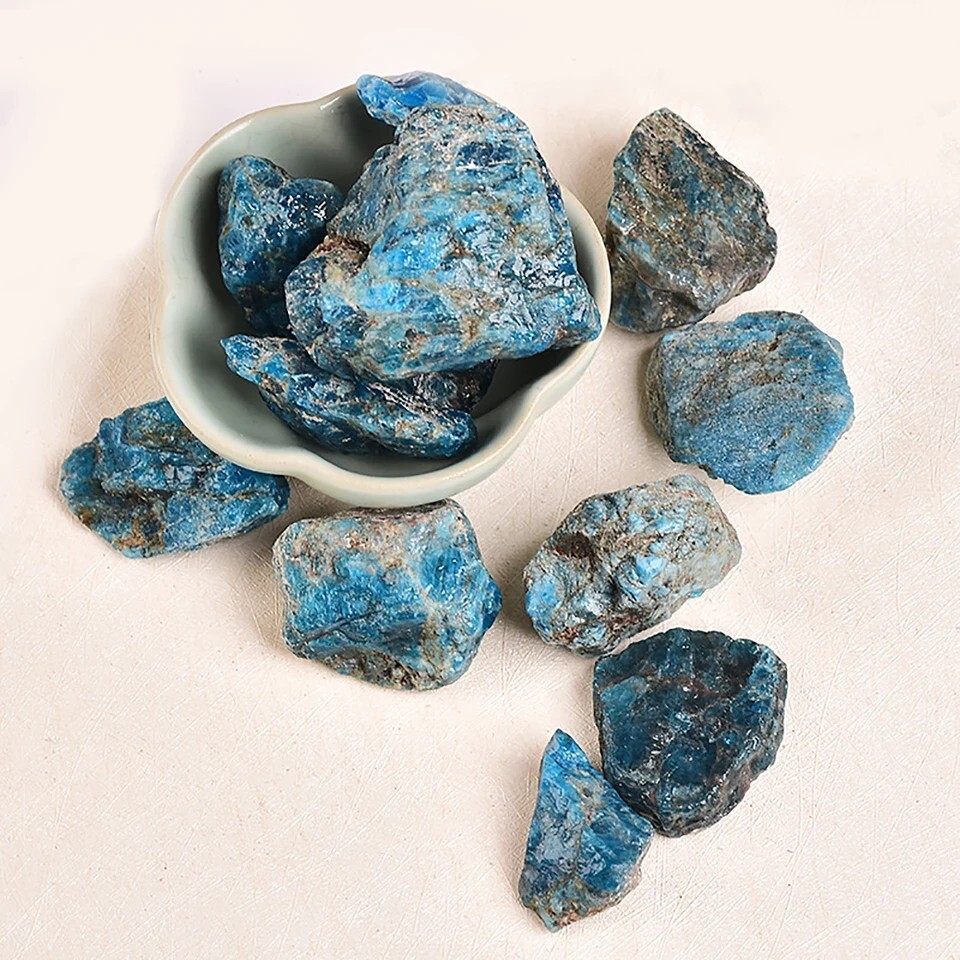 Natural Raw Blue Apatite Rough Gemstone Crystal 30-50g