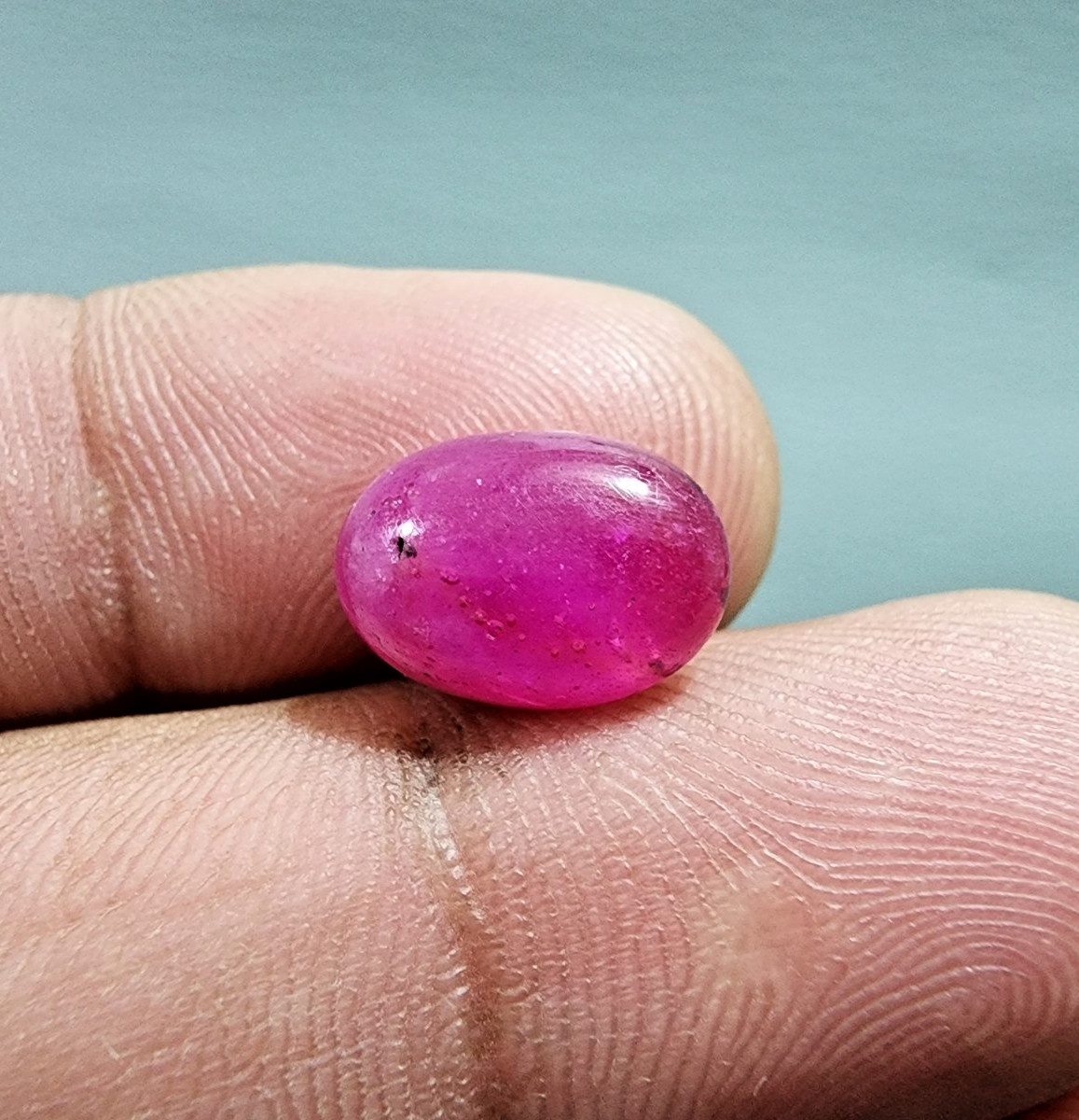 6.50 Crt Unique Pink Ruby Heated Gemstone Oval Shape Cabochon Jewelry For Ring