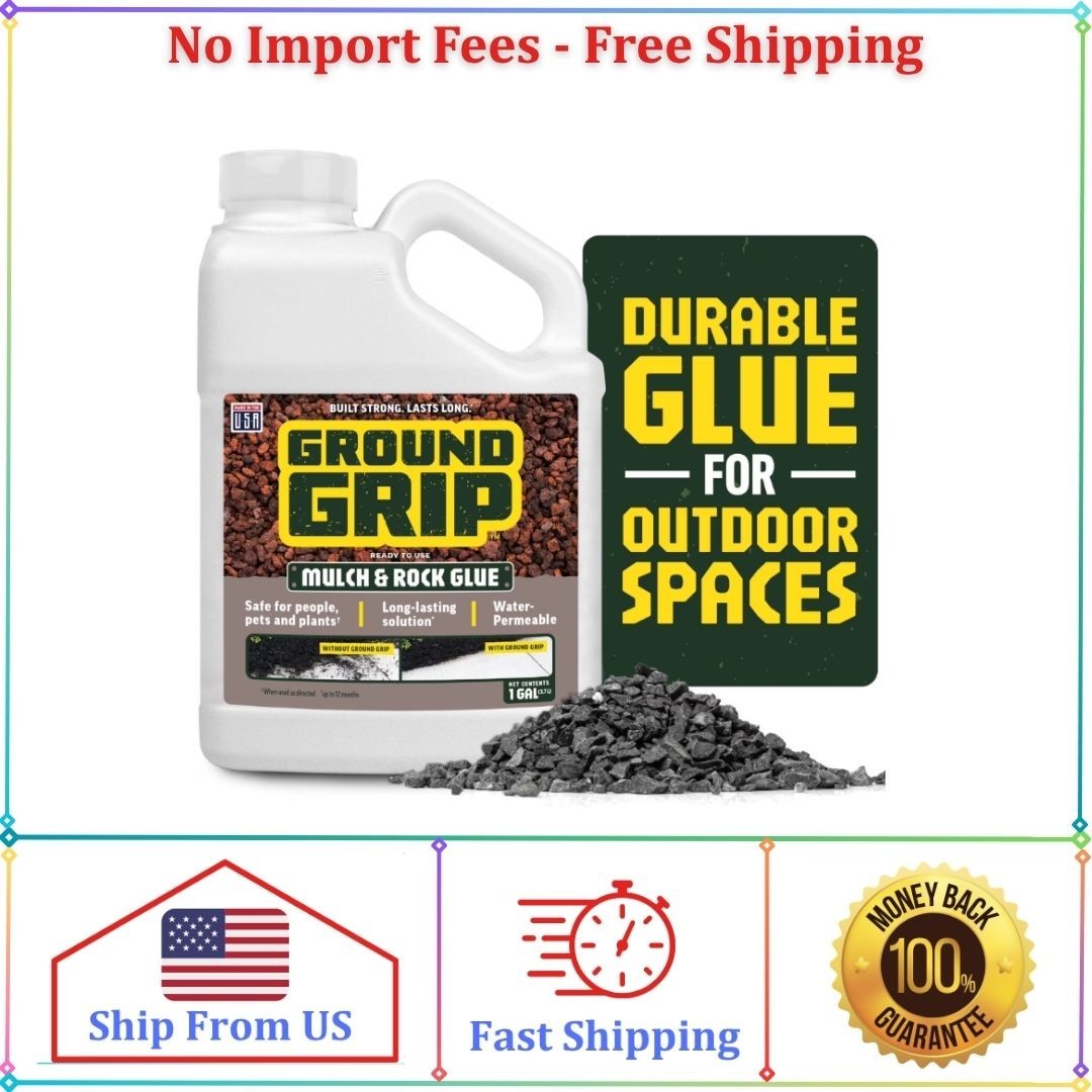 Ground Grip Mulch & Rock Bonding Glue for Landscaping 1 Gallon