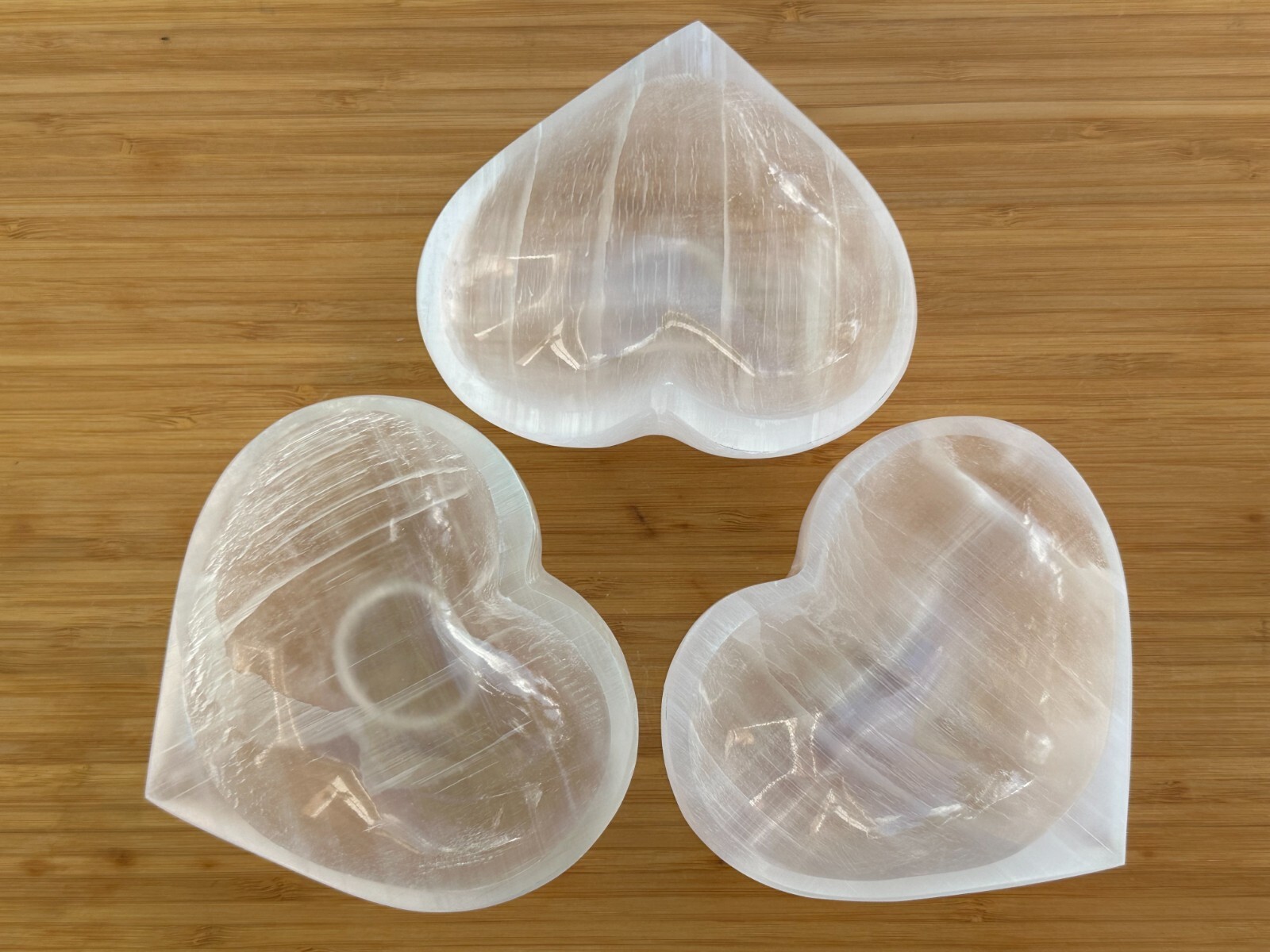 Large Selenite Heart Bowl, 5″ Selenite Heart Shaped Dish Bowl with Pedestal