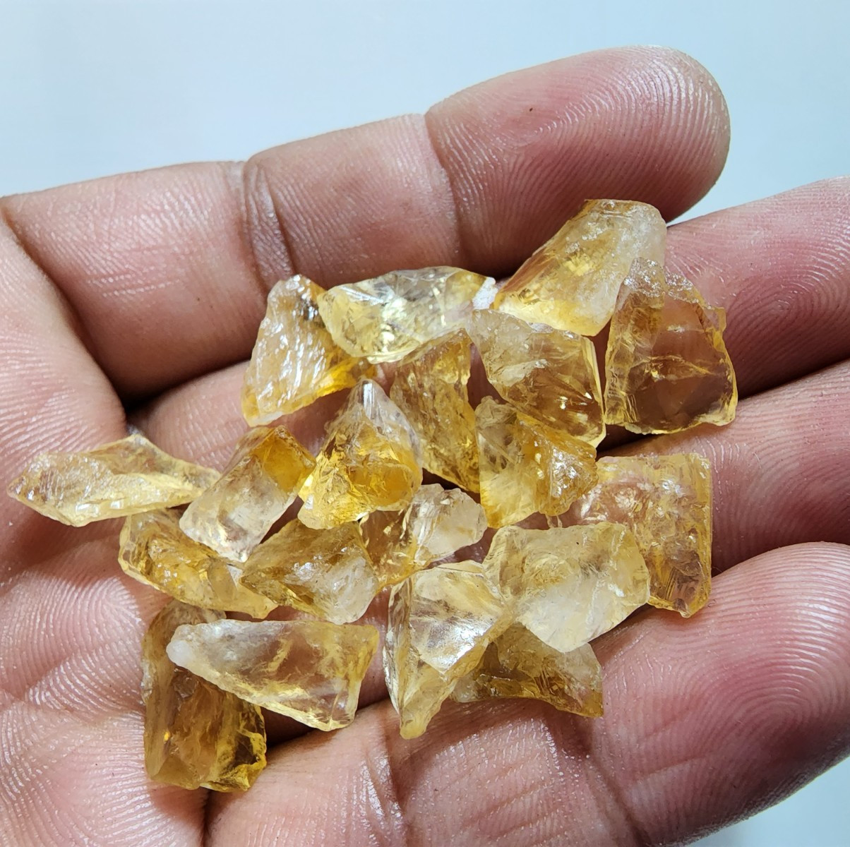 19 Pcs Excellent Golden Citrine Rough Gemstone Crystal Citrine Raw Size 12-15 MM