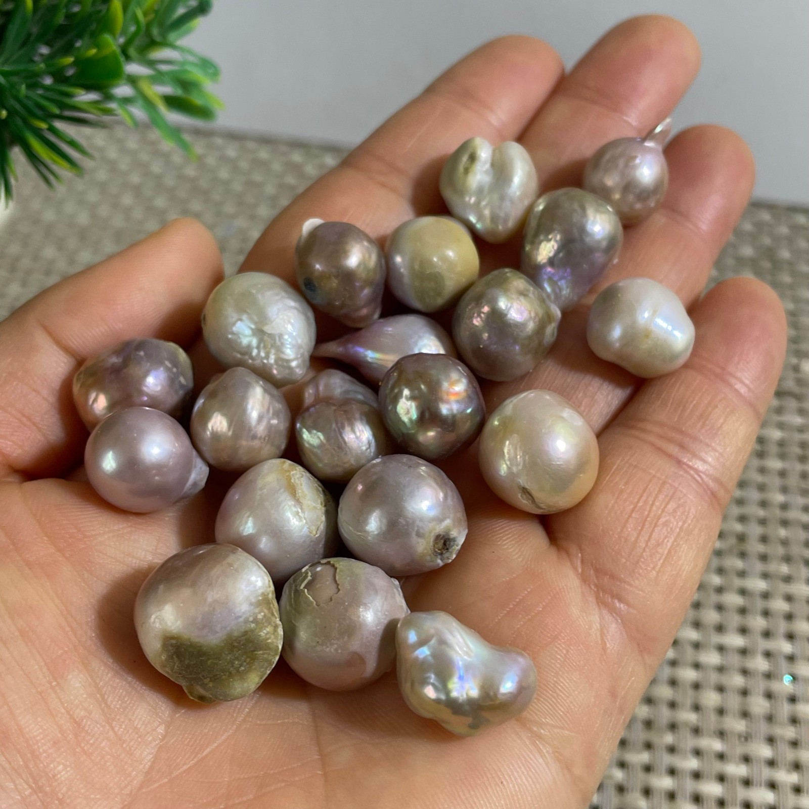 20pcs 58g Genuine Large Baroque Freshwater Pearl Cultured Loose Bead Not Drilled