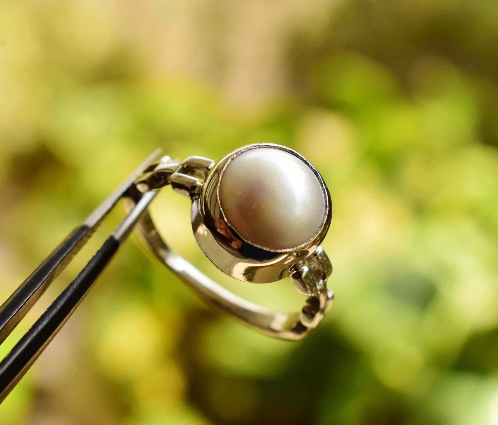 Natural Untreated South Sea Pearl Ring 925 Sterling Silver All Sizes Available