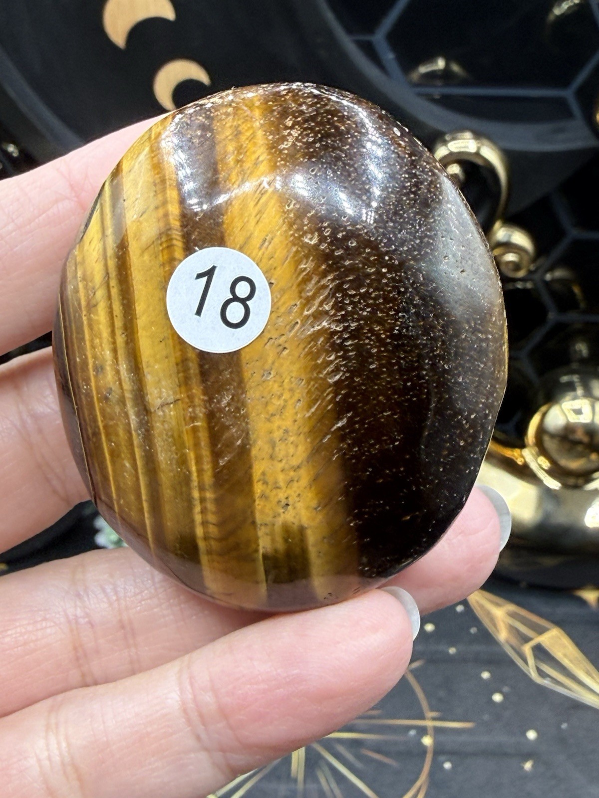 Natural Yellow Tigers Eye Palmstones Free shipping