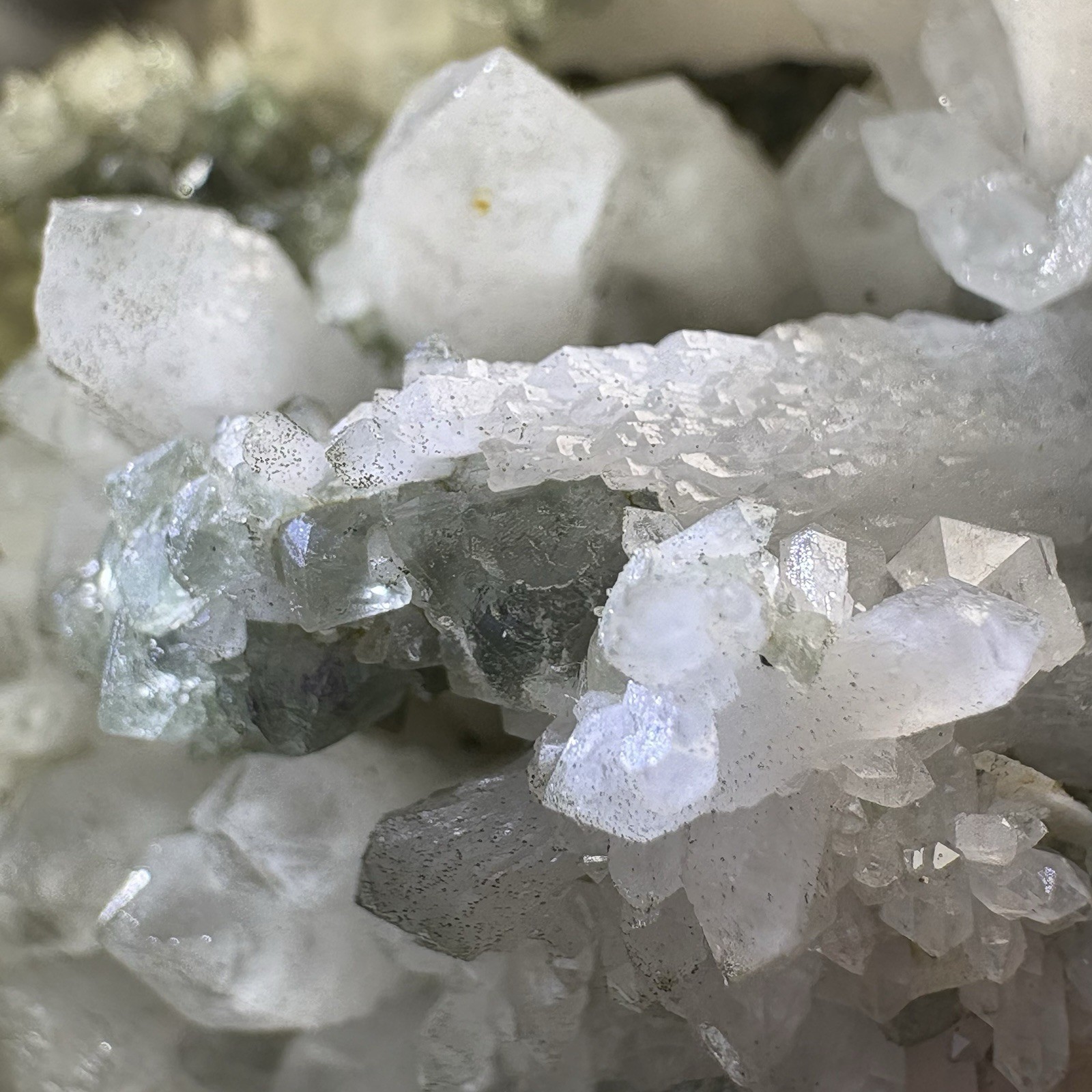 Natural Chlorite Quartz w/ Fluorite Cluster Specimen Inner Mongolia Specimen