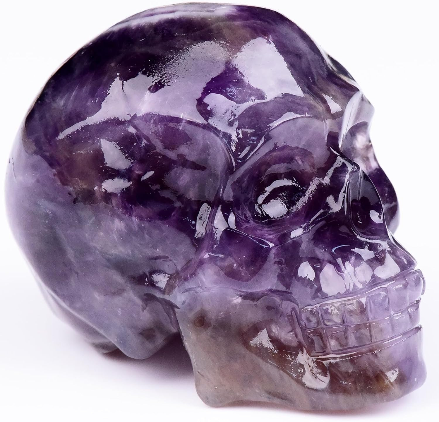 2 Inch Dream Amethyst Crystal Skulls Decor,Human Skull Sculpture Statues Healing