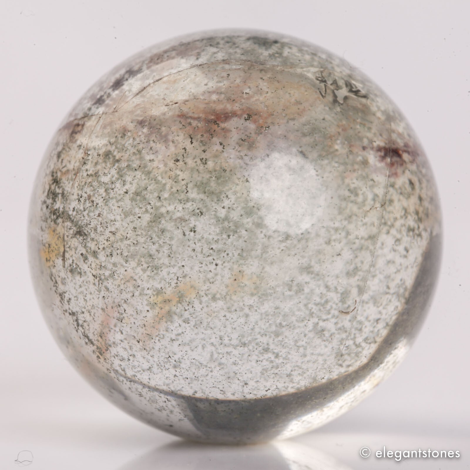 48g32mm Natural Garden/Phantom/Ghost/Lodolite Quartz Crystal Sphere Healing Ball