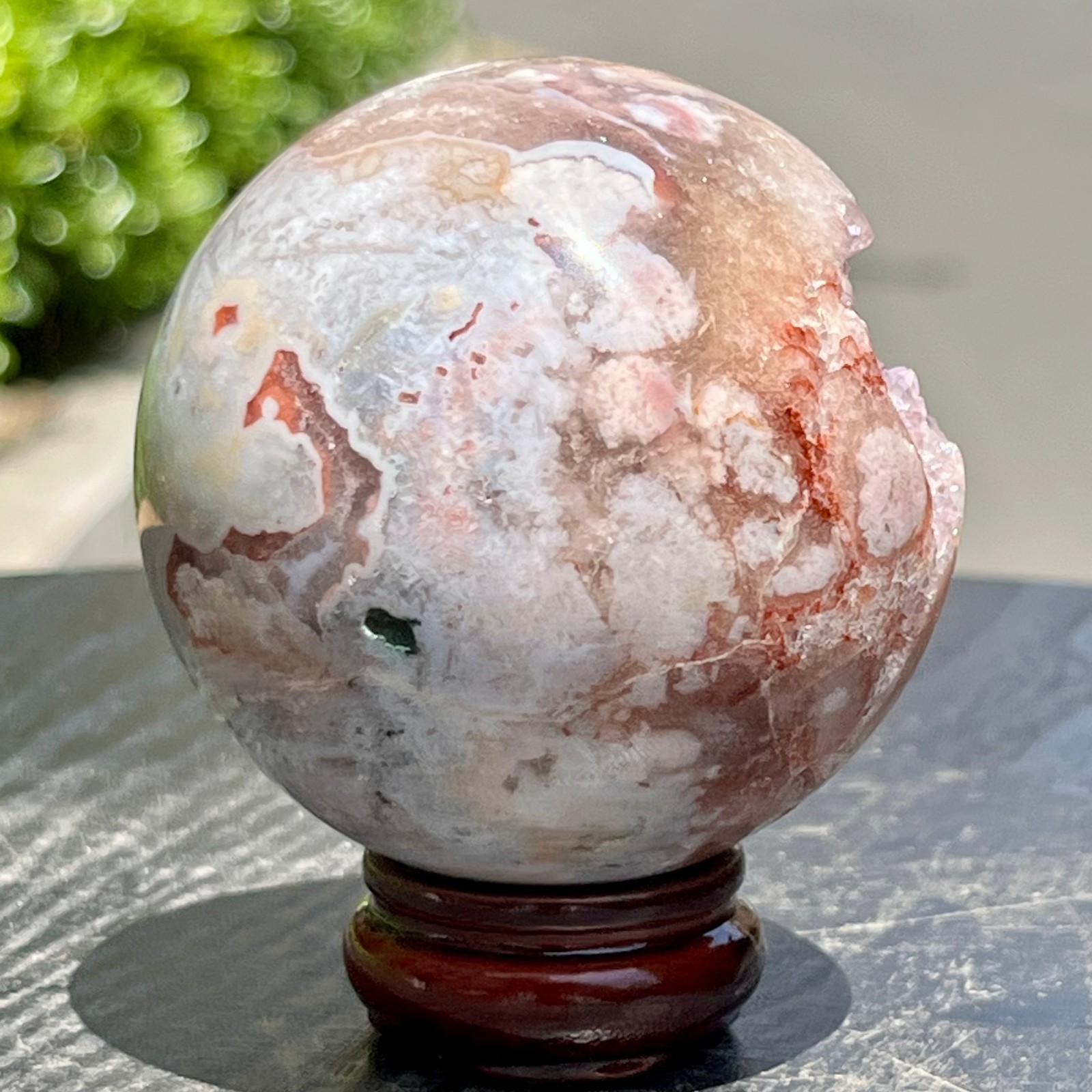 Natural Amethyst Geode Crystal Cave Ball Shape Gemstone Figure Decor 320 g