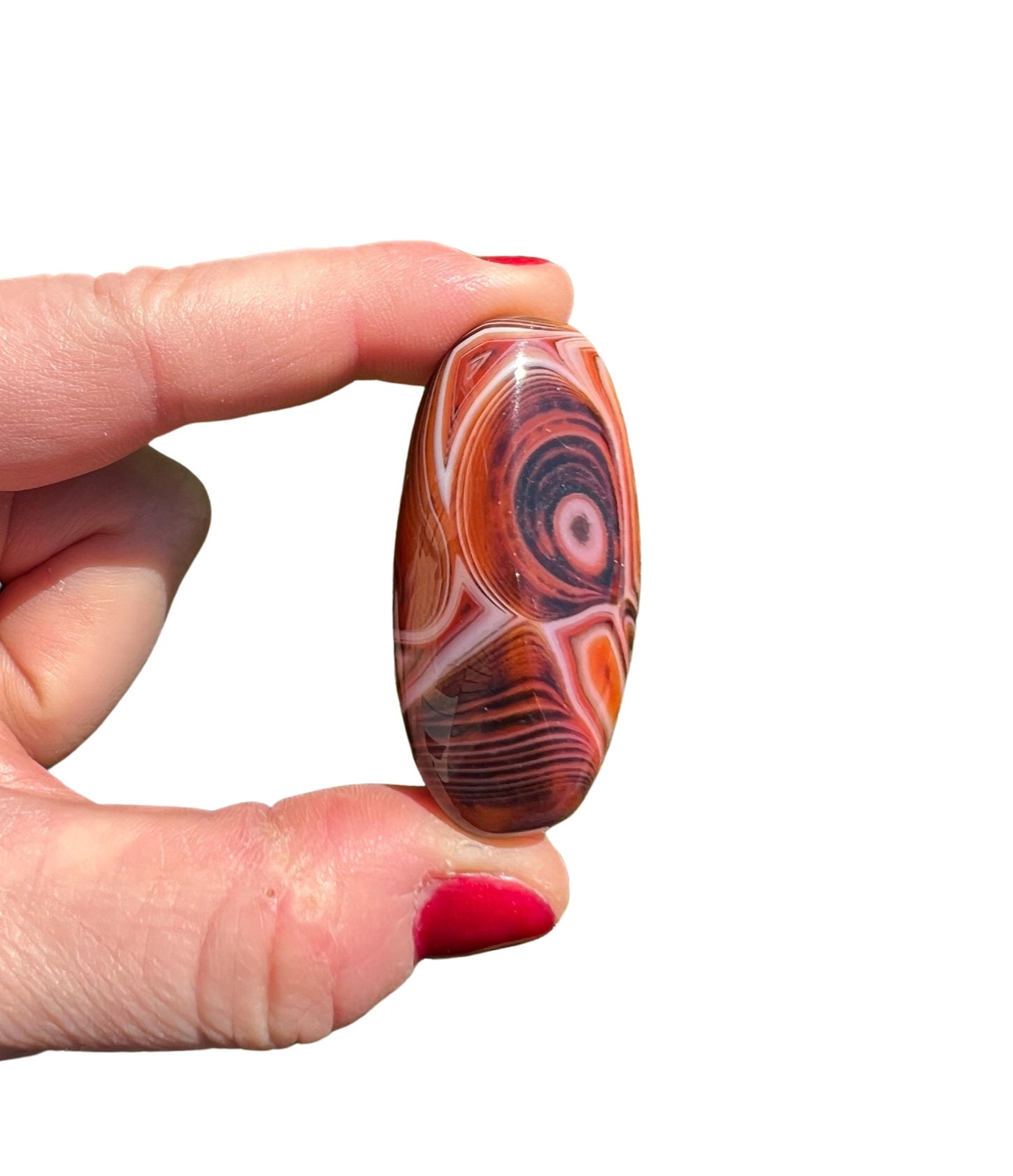 Sardonyx Tumbled Stone, Natural Sardonyx from Sri Lanka