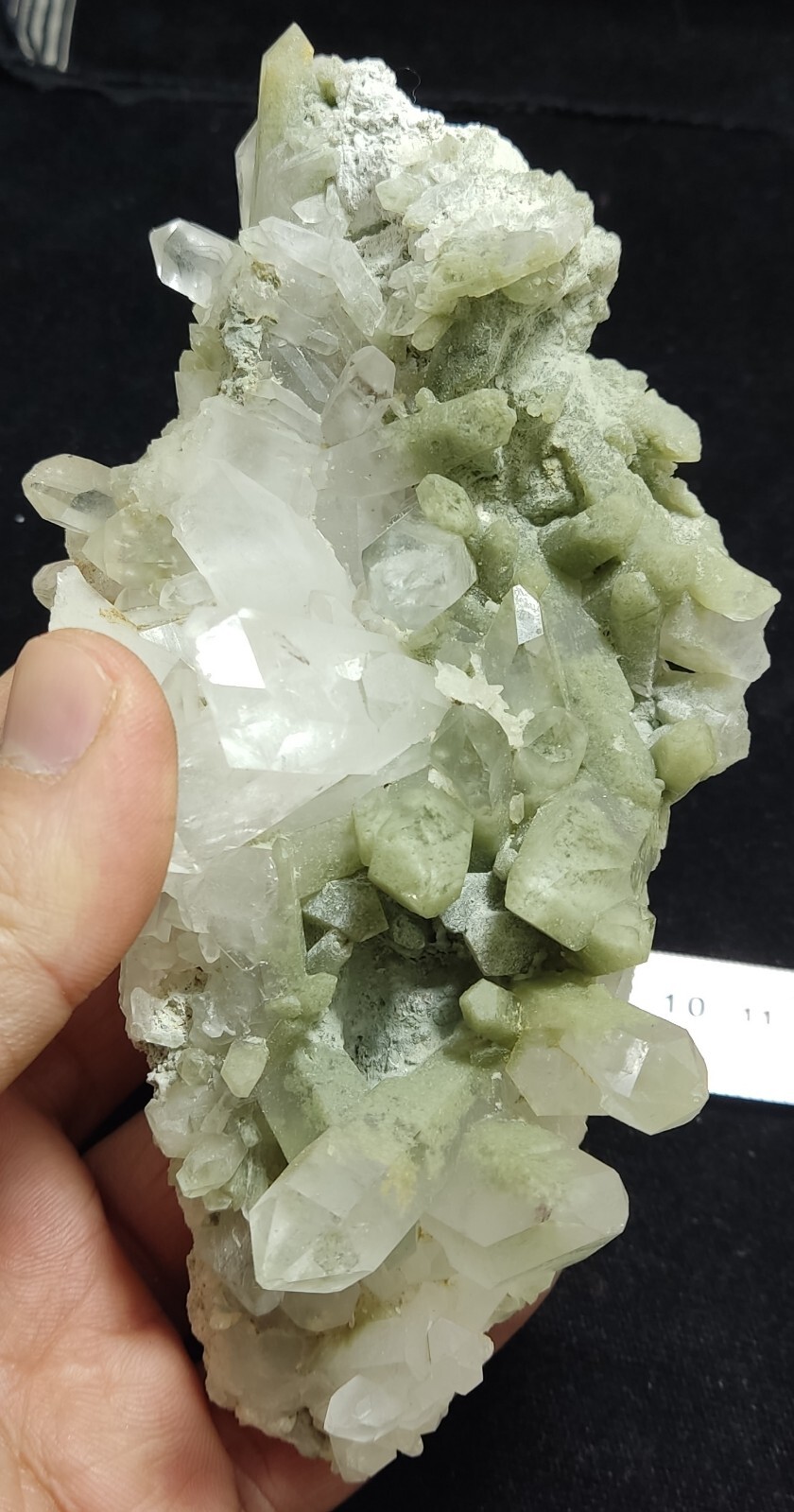 Natural terminated chlorite Quartz cluster 504 grams