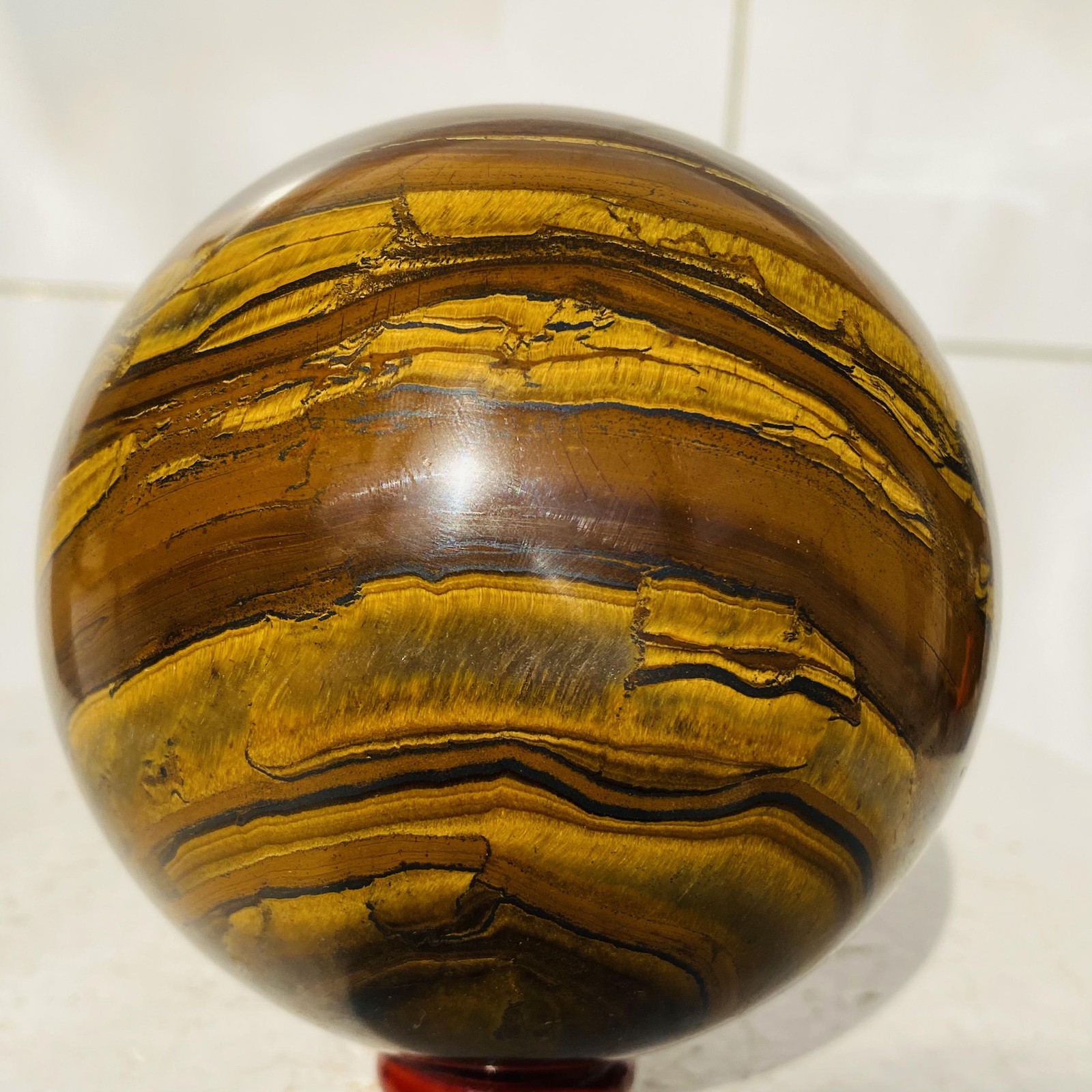 Natural tiger’s eye ball quartz crystals sphere gem reiki healing 1520g