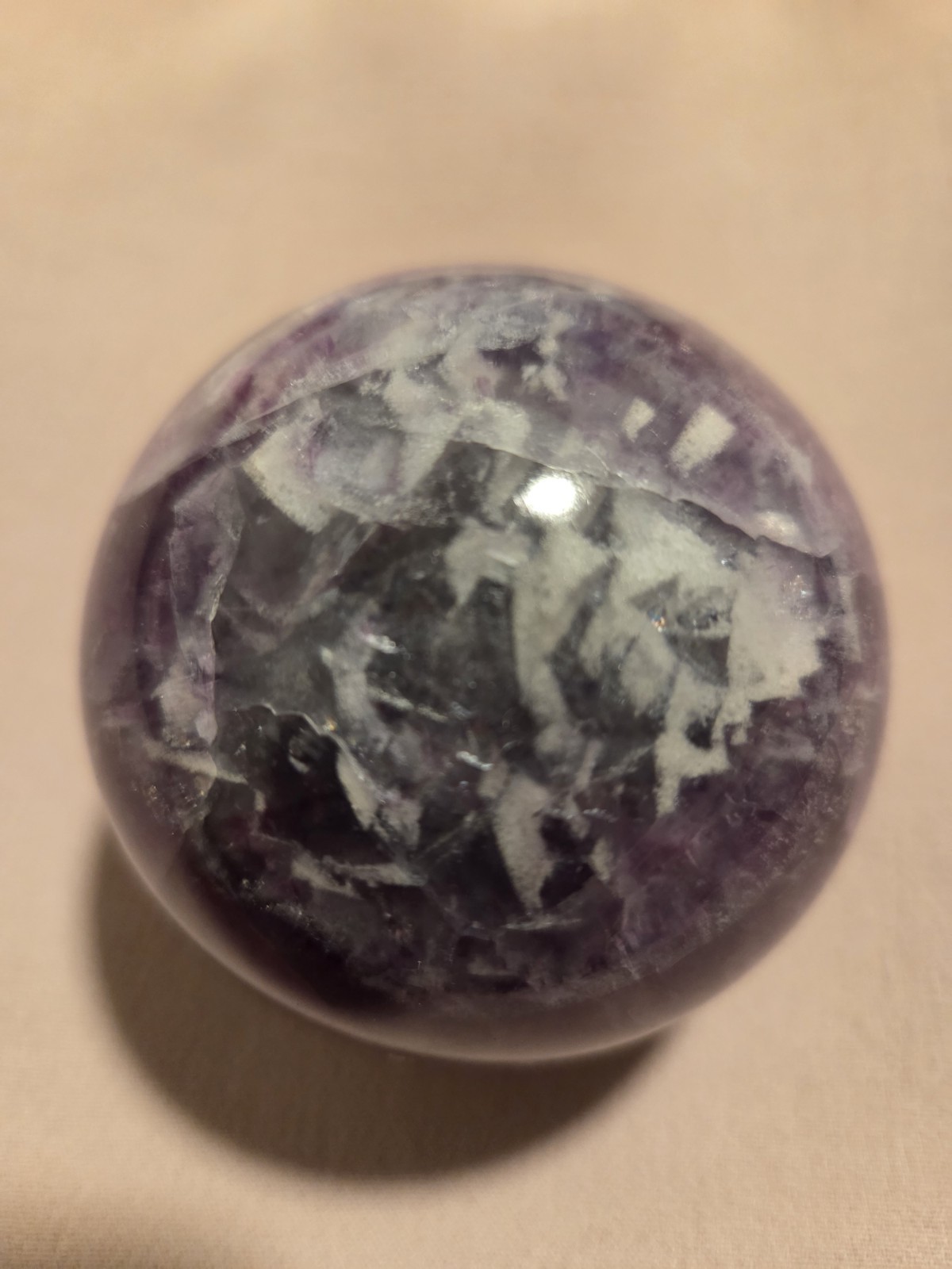 Natural Purple Fluorite Sphere Crystal Ball Quartz Healing Reiki