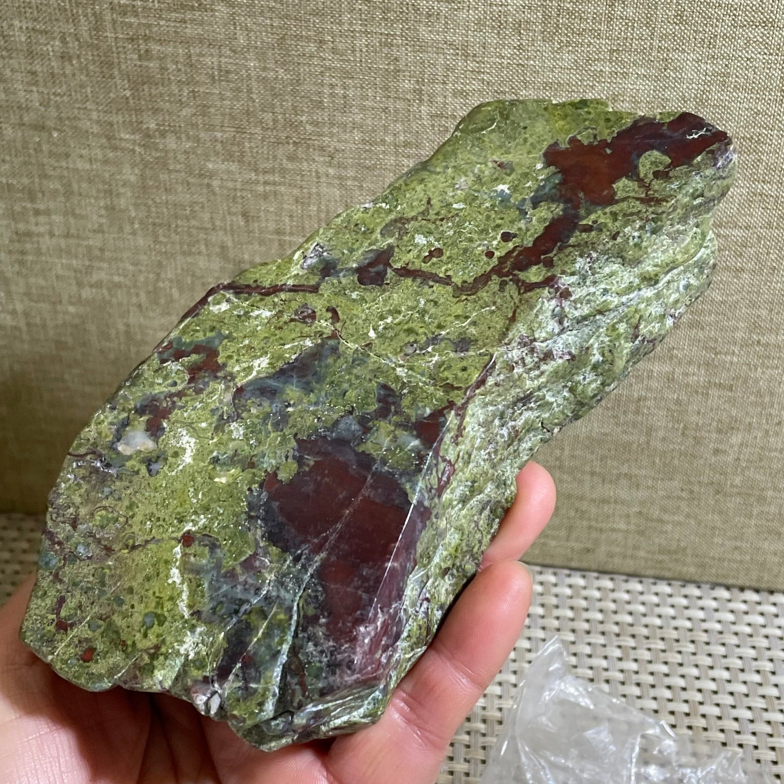 637g Raw dragon blood stone Jasper Rough polished Crystal gemstone slab