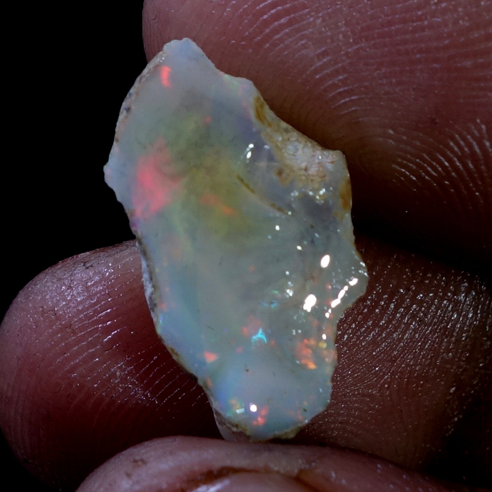 AA+ Ethiopian Dry Opal Rough Entreated Welo Opal Multi Fire Color Flash 06.90Cts