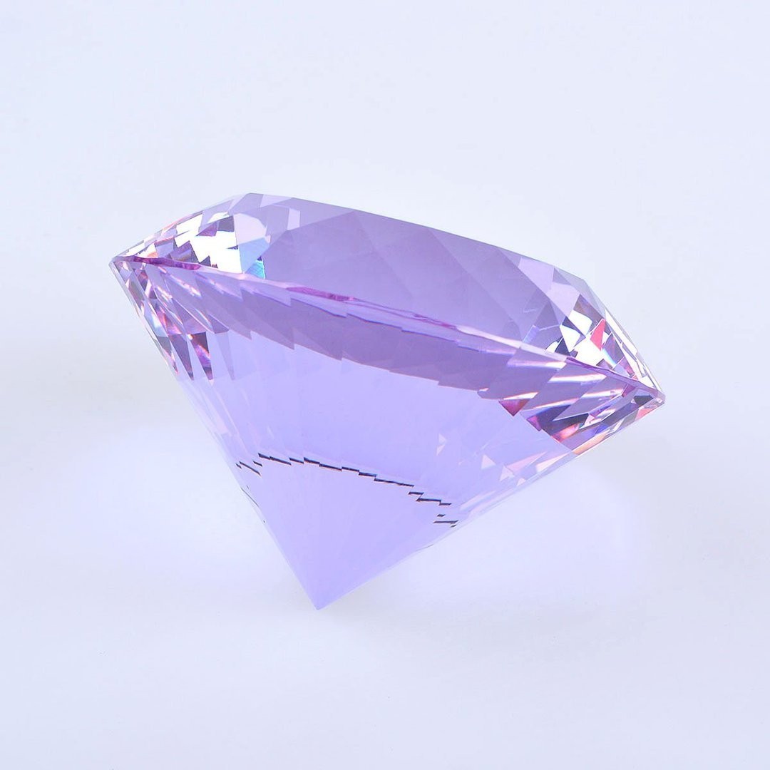 LONGWIN 200MM Color Crystal Diamond Glass Paperweight Wedding Decor Free Stand