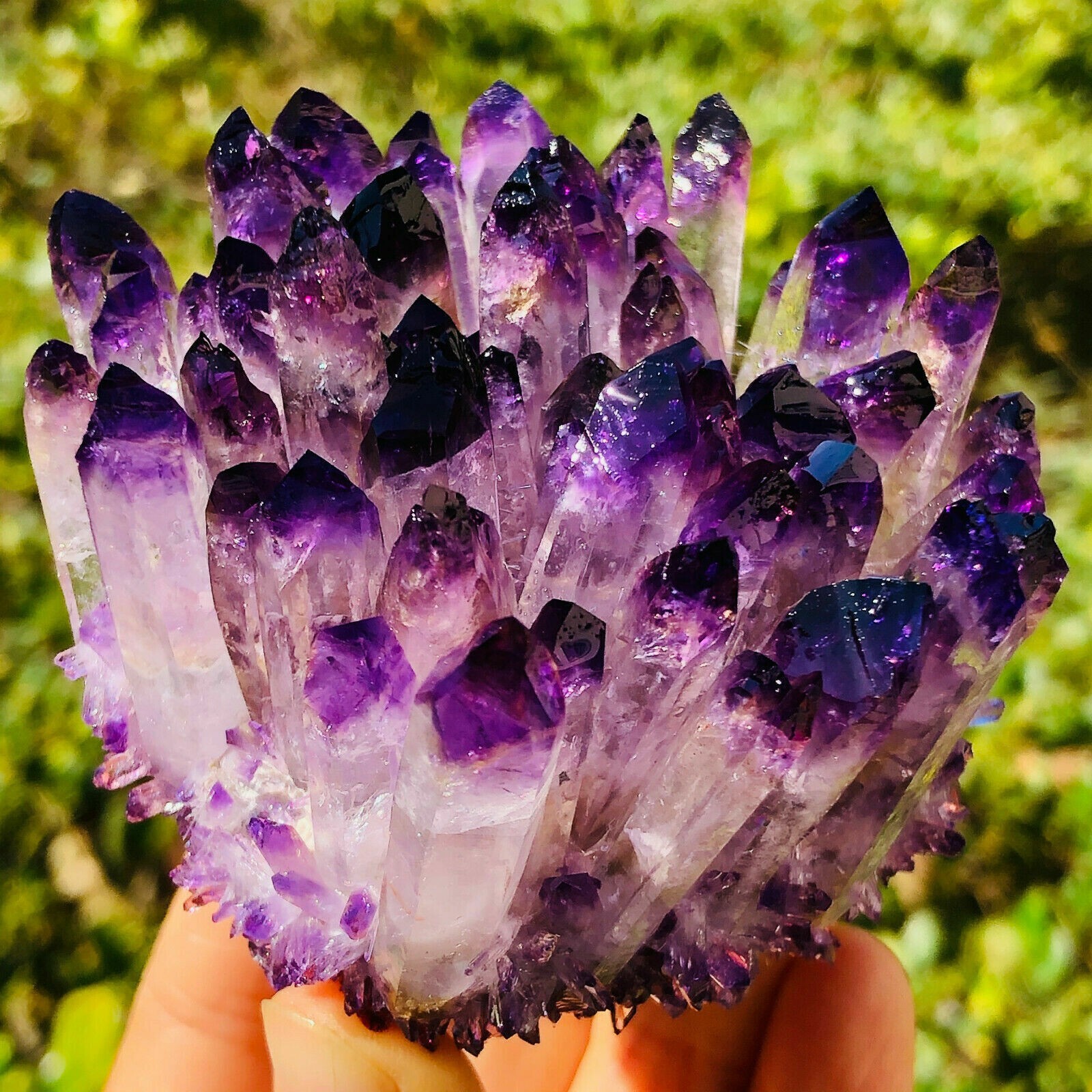 300-400G Large Crystal Amethyst Phantom Cluster Healing Mineral Rocks Specimens