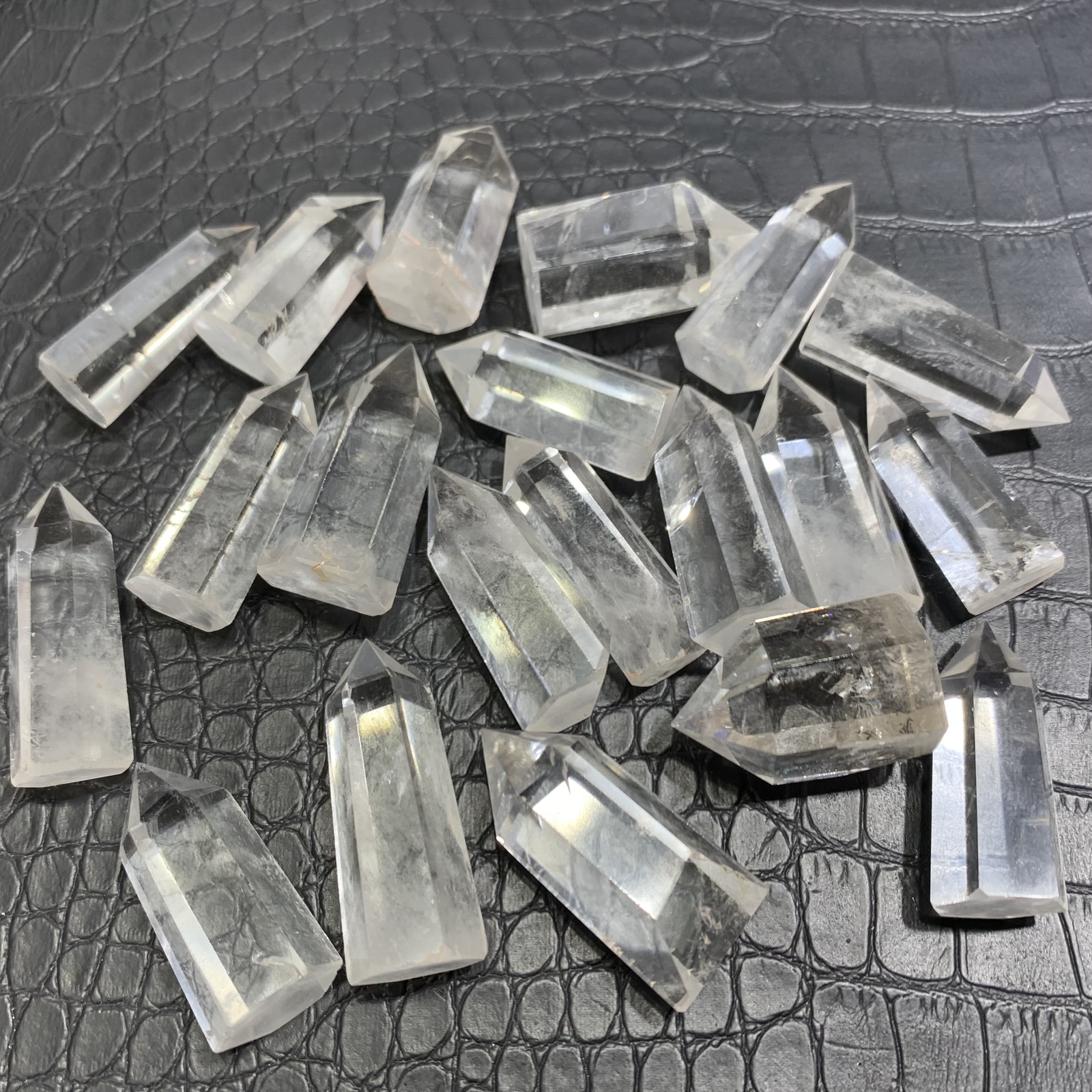 20pc natural mini clear quartz obelisk crystal wand point healing random