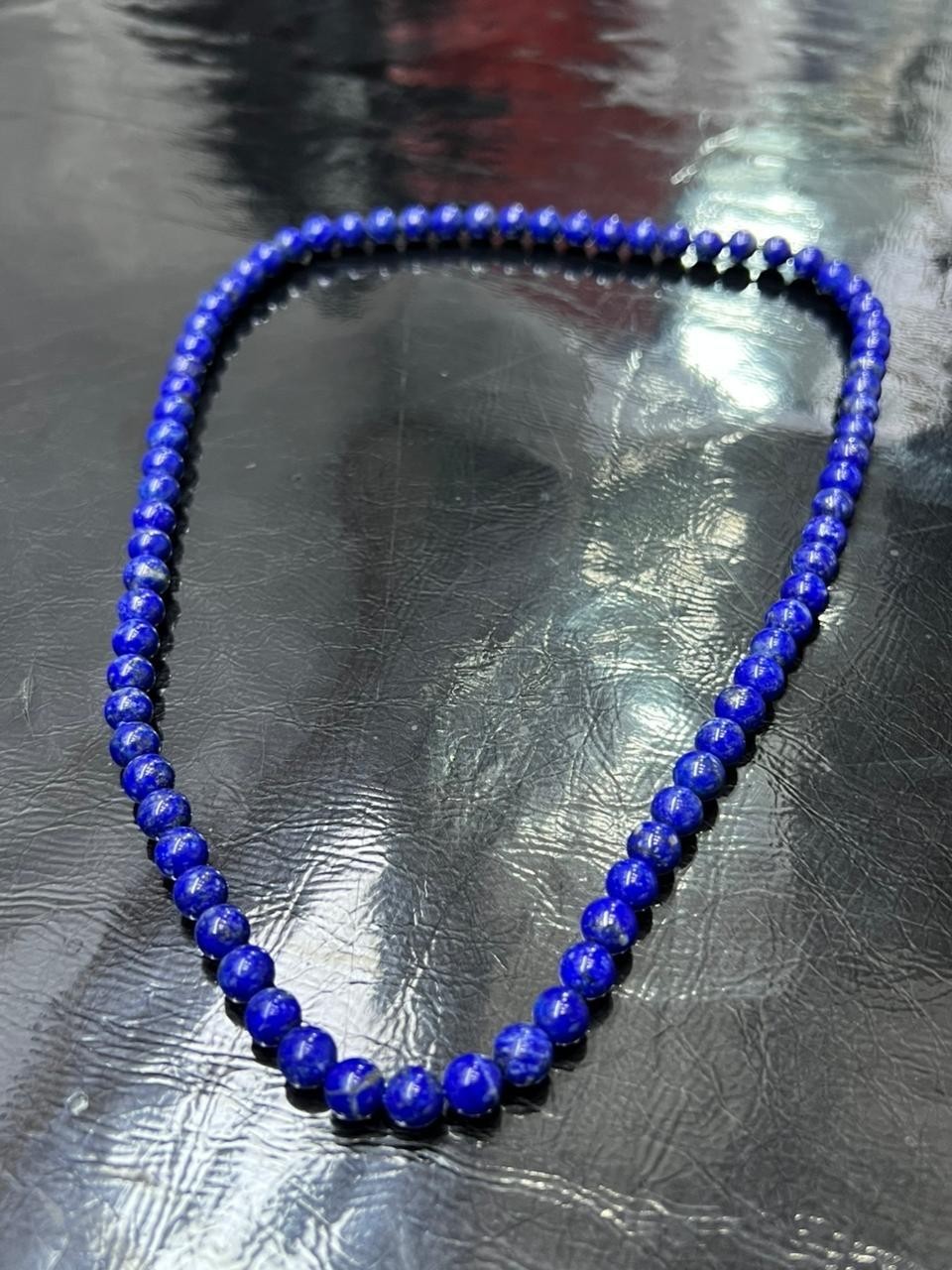 Lapis Lazuli Beded Necklace Top Quality Handcrafted Royal Blue